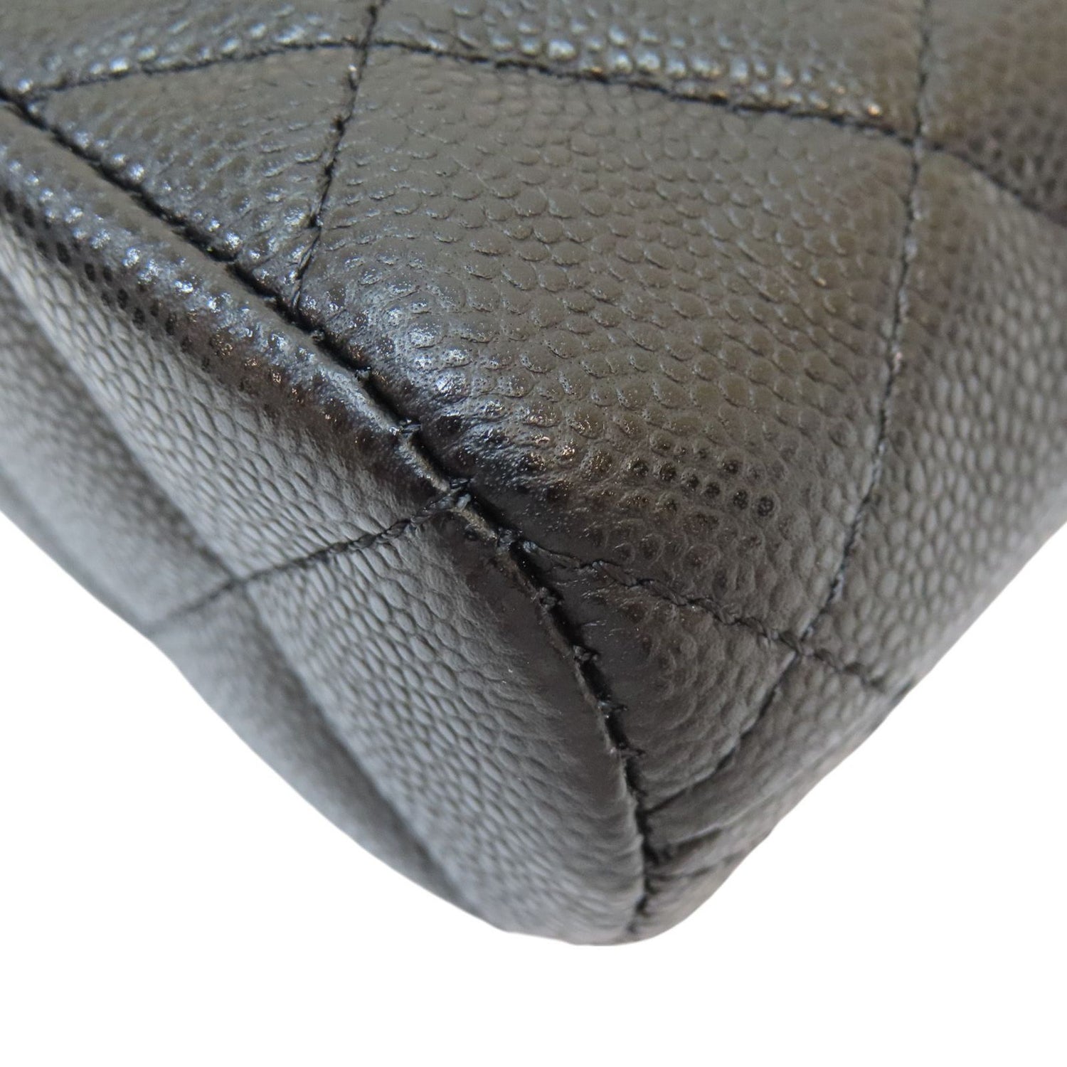 Chanel Classic Clutch With Chain Shoulder Bag Black Quilted Caviar