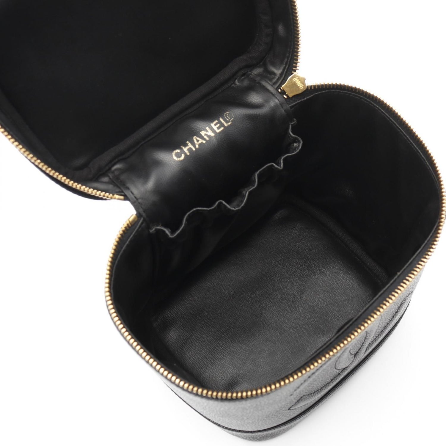 Chanel Black Coco Mark Handbag Leather Grained Calfskin A 01998