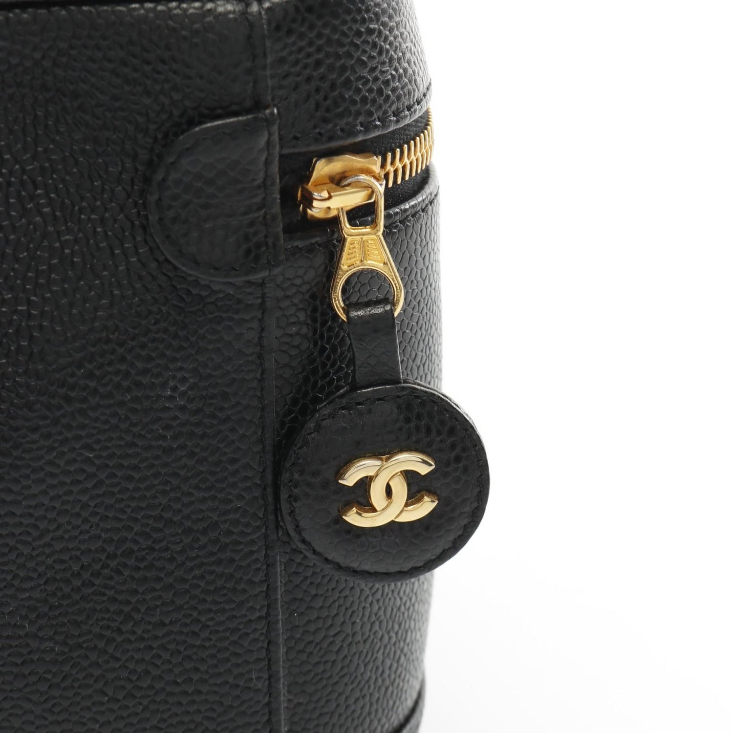 Chanel Black Coco Mark Handbag Leather Grained Calfskin A 01998