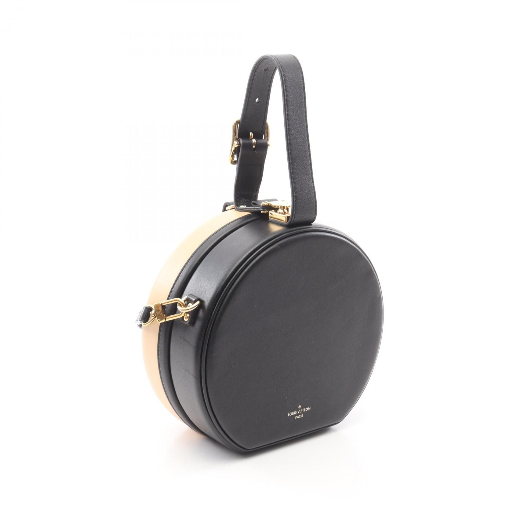 Louis Vuitton Petit Bowat Chapo Beige Black Handbag M 53138