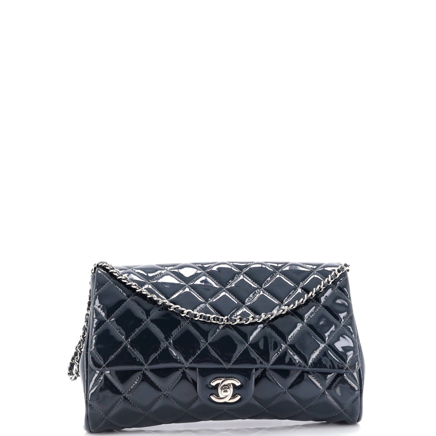 Chanel Clutch With Chain Quilted Patent
