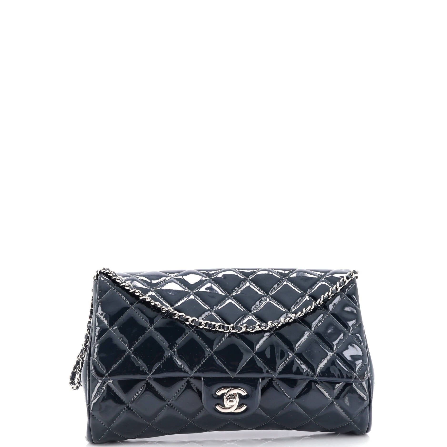 Chanel Clutch With Chain Quilted Patent