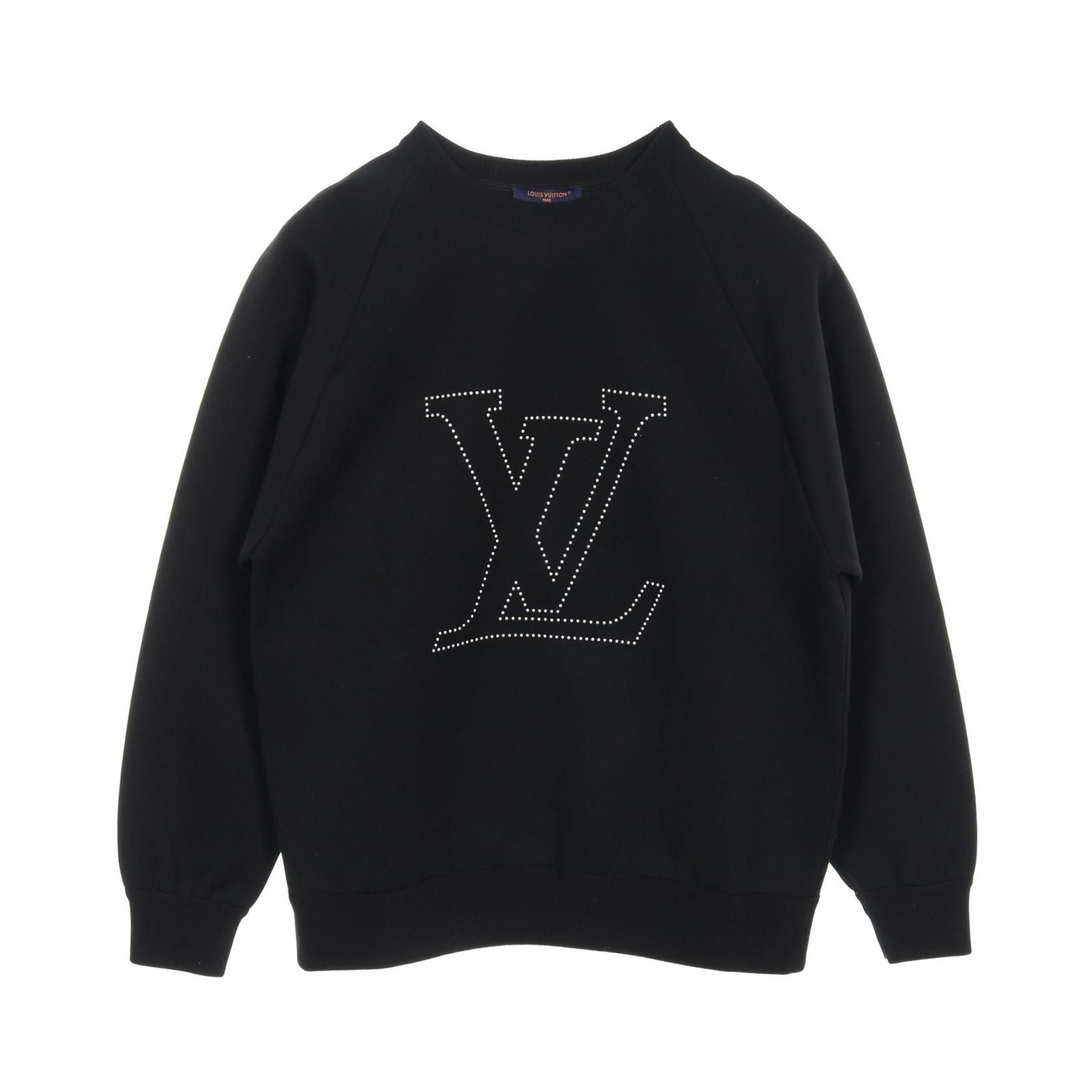 Louis Vuitton Studded Lv Sweater Black Sweat Rw 251wa Fed Fsjt 95