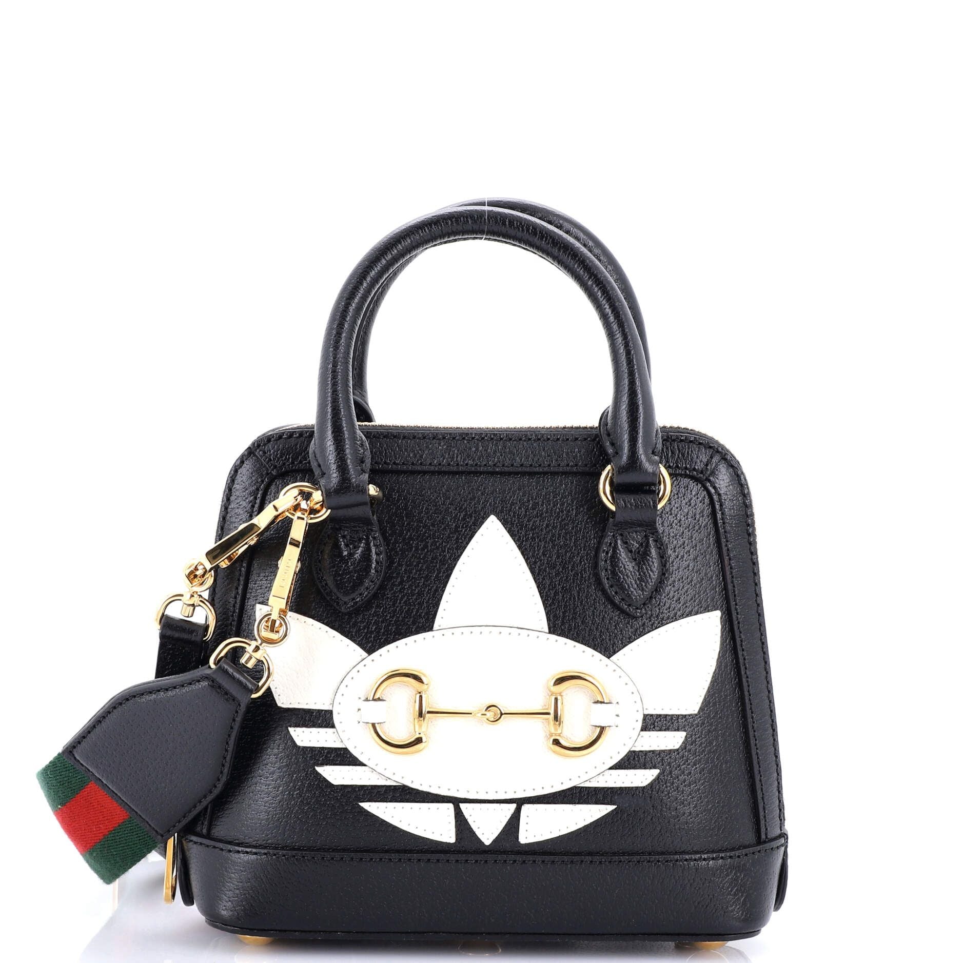Gucci X Adidas Horsebit 1955 Top Handle Bag Leather With Applique Mini