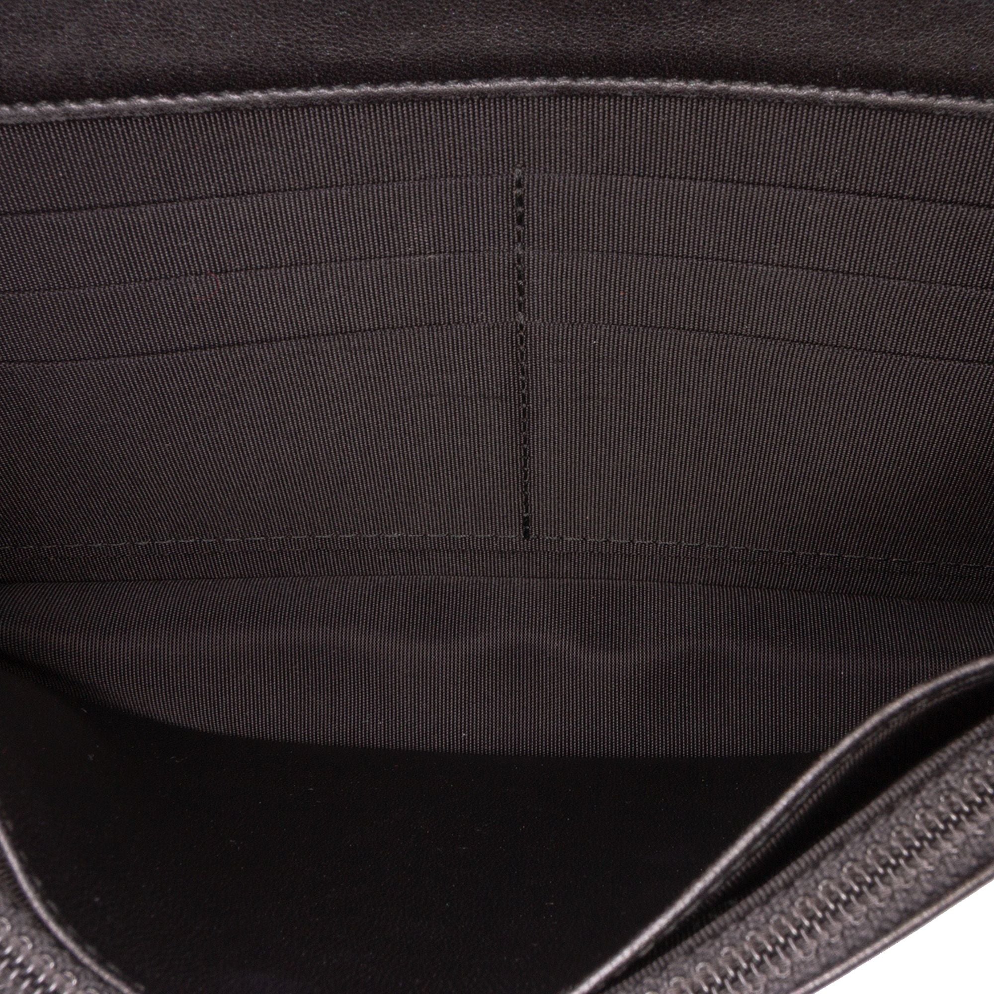 Chanel CC Embossed Lambskin Wallet On Chain Black