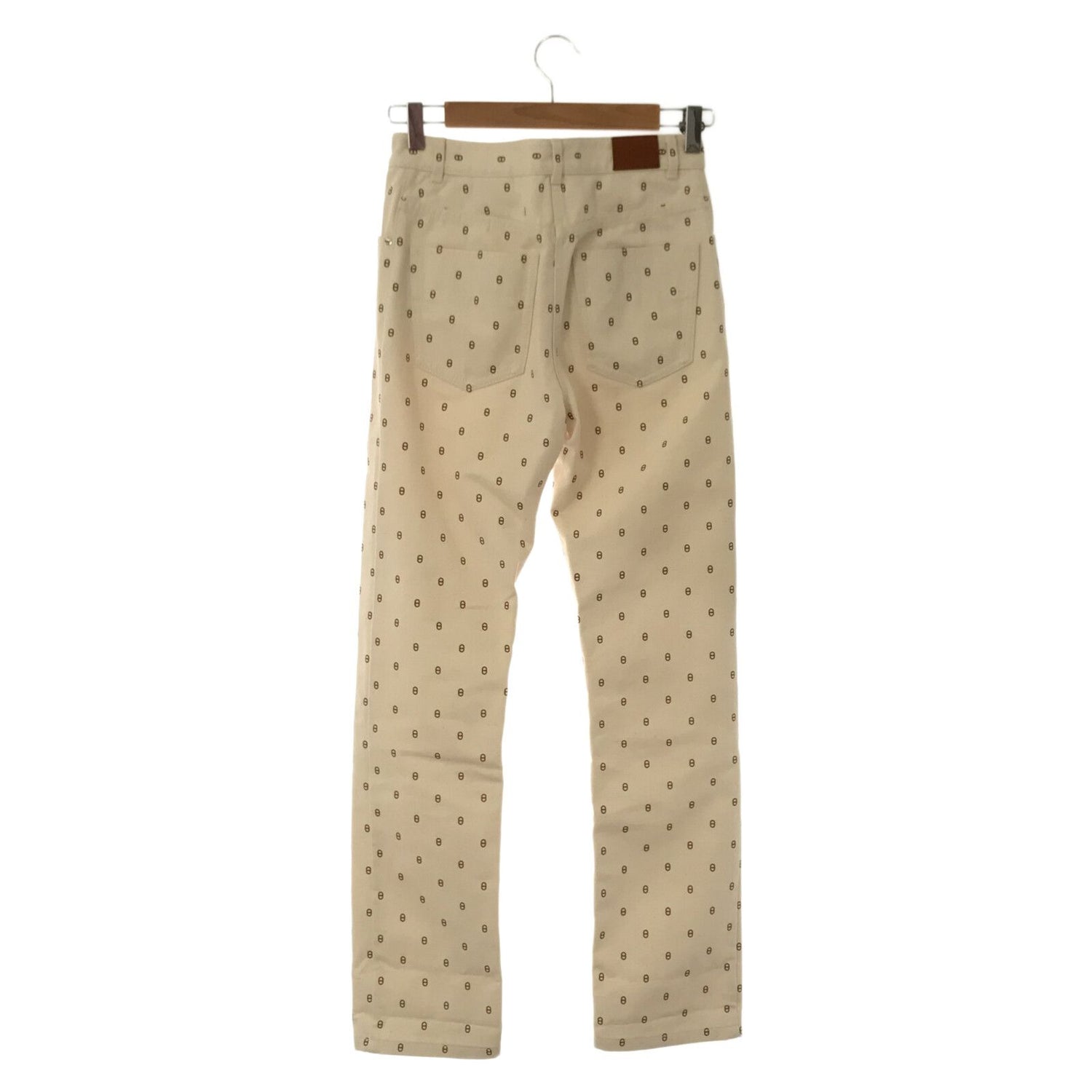 Hermes Denim Pants Roulis Patterned Cotton White