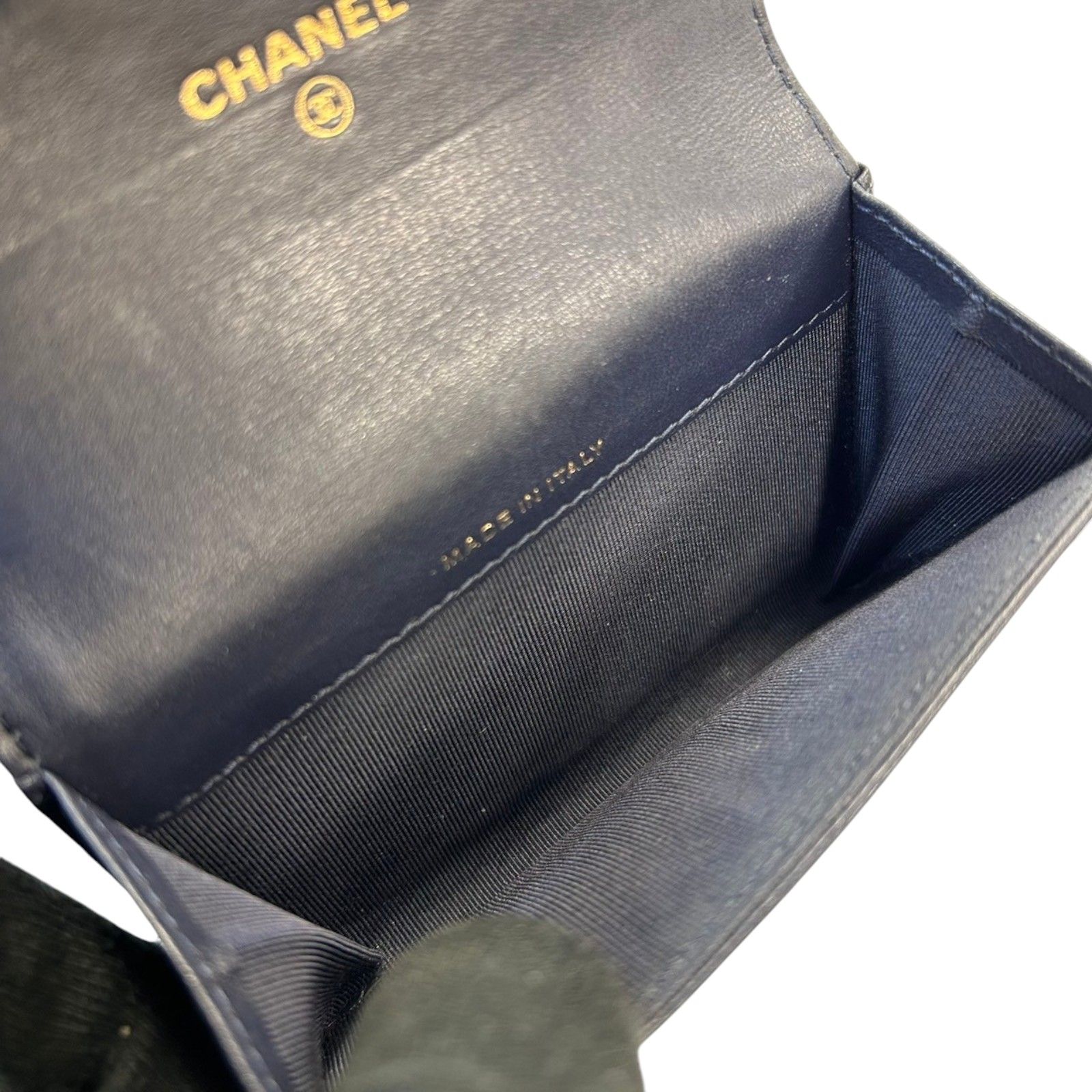 Chanel Matelasse 2.55 Coin Case Calfskin Blue Gold Plated (no Card)