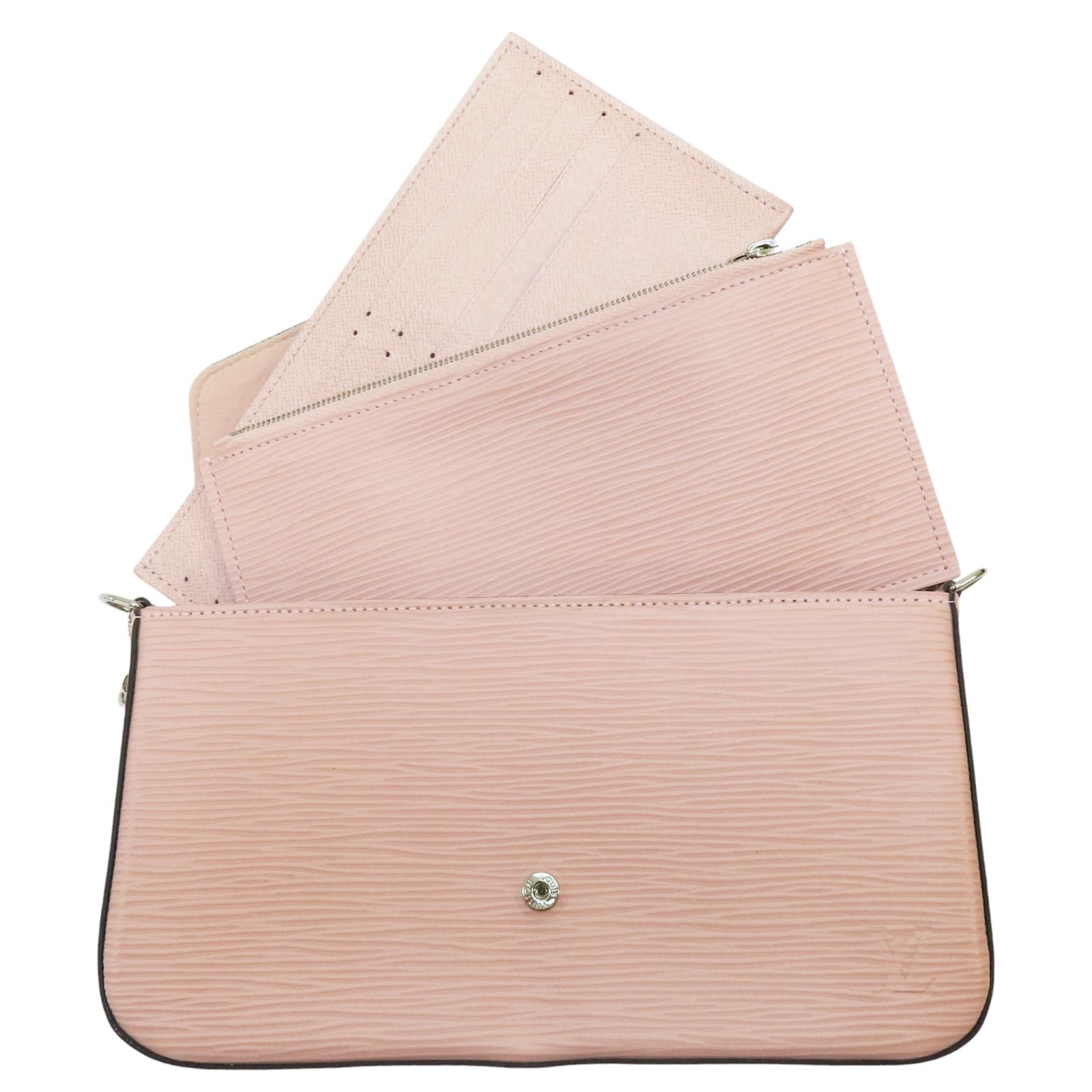 Louis Vuitton Felicie Pochette Shoulder Bag Epi Leather Rose Ballerine M 62467