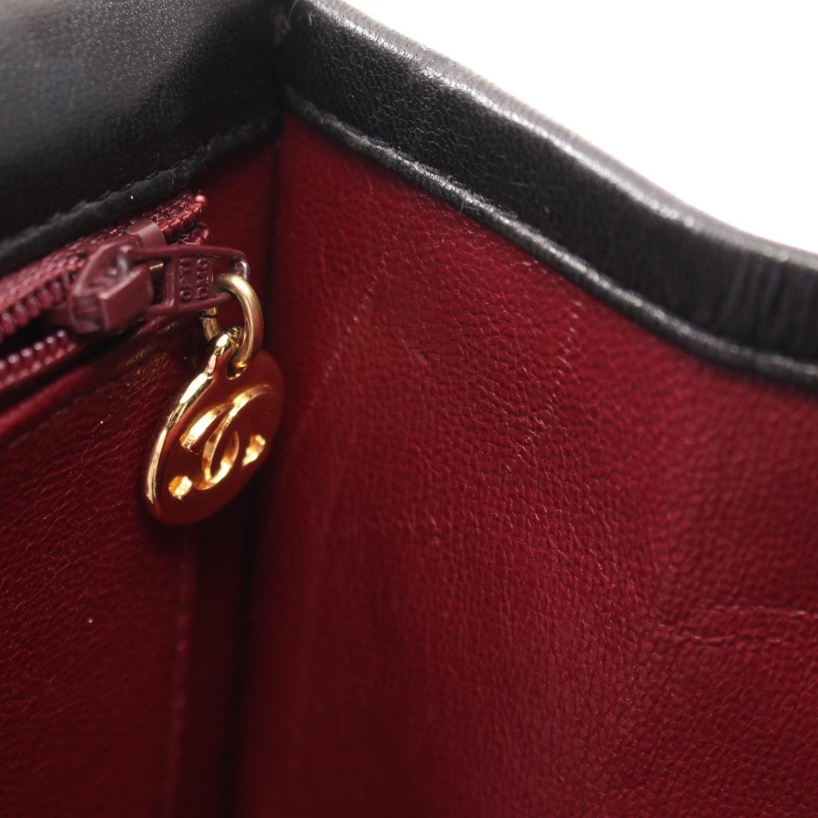 Chanel Black Matelasse Shoulder Bag Lambskin (sheep Leather)