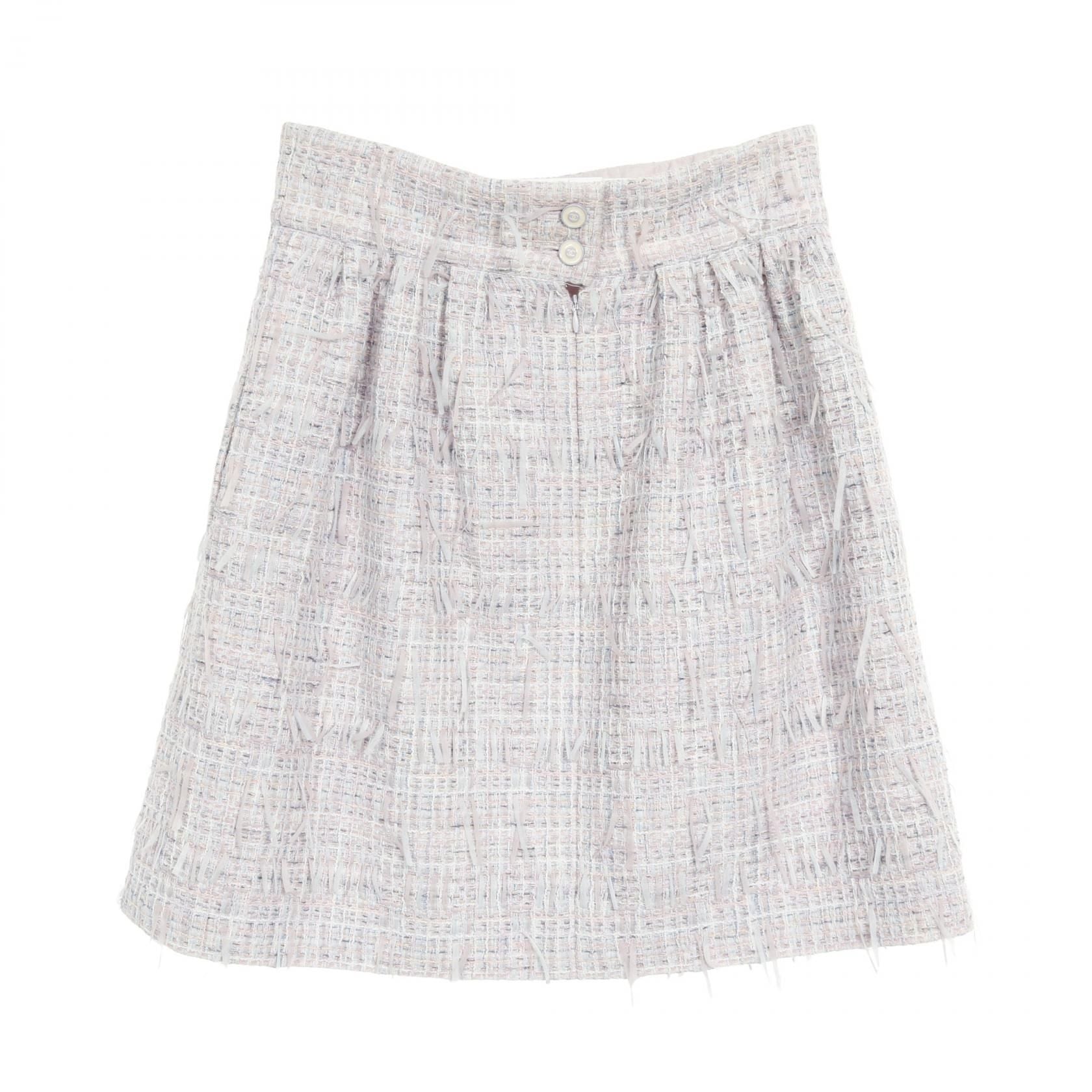 Chanel Purple Multicolor Coco Mark Button Skirt Fabric P 58340
