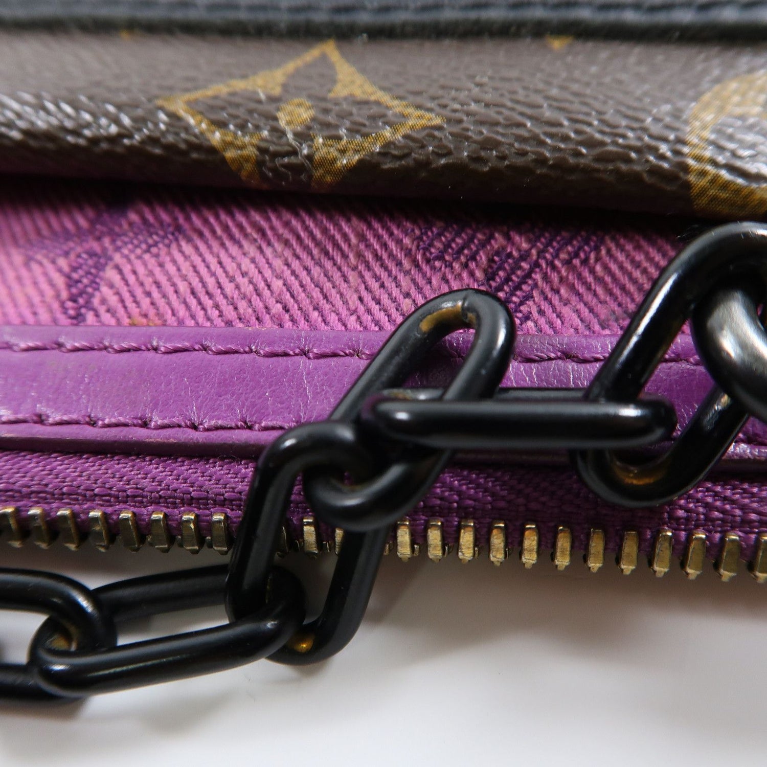Louis Vuitton Monogram D.flat Shoulder Gold/purple Brown Purple Brown/purple Shoulder Bag M 446