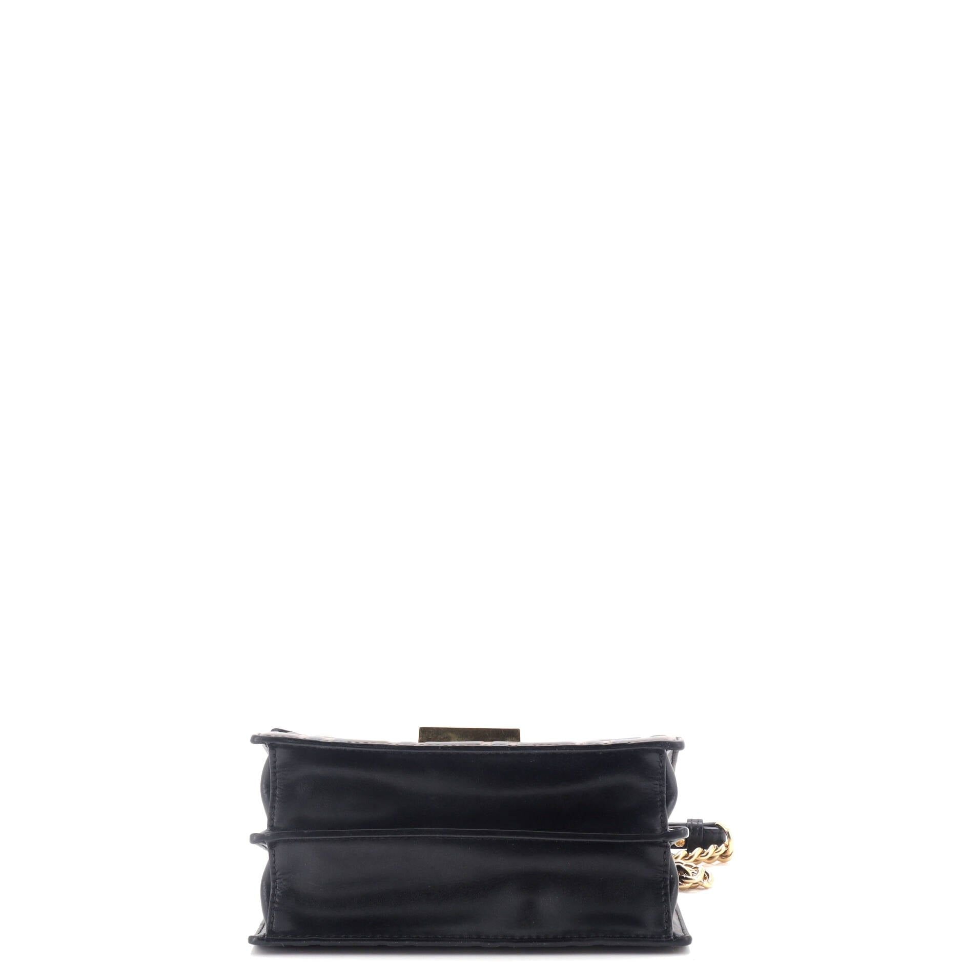 Fendi Kan U Shoulder Bag Zucca Embossed Leather Small