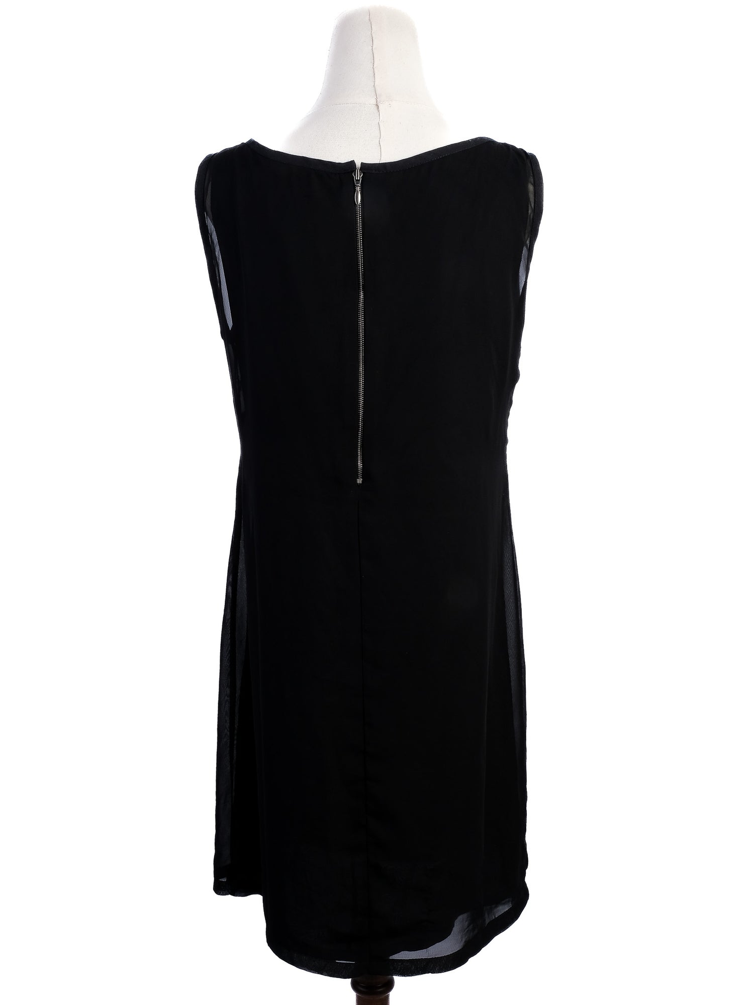 Excellent Luisa Cerano Black Floral Sequin Dress Size XL