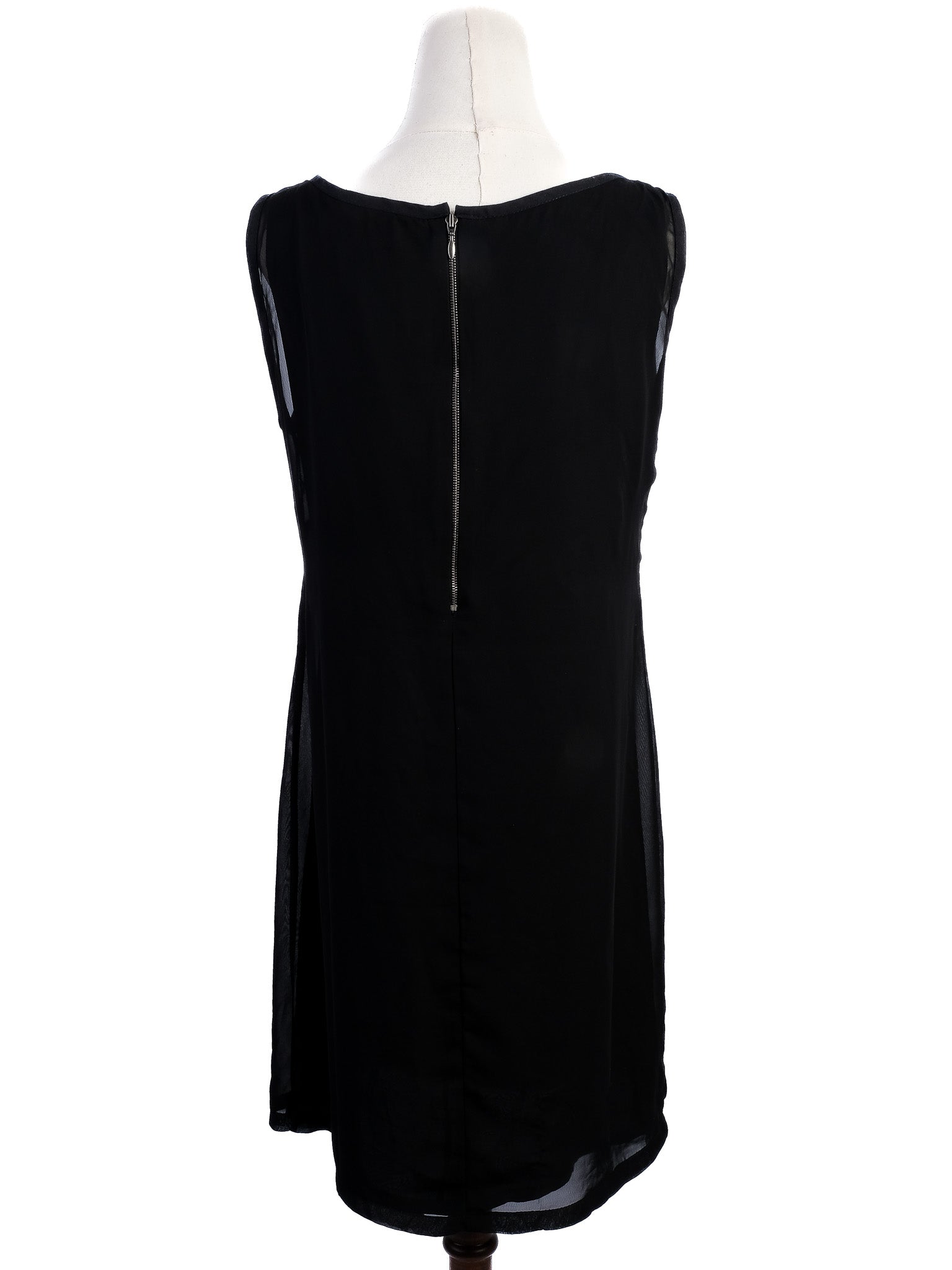 Excellent Luisa Cerano Black Floral Sequin Dress Size XL