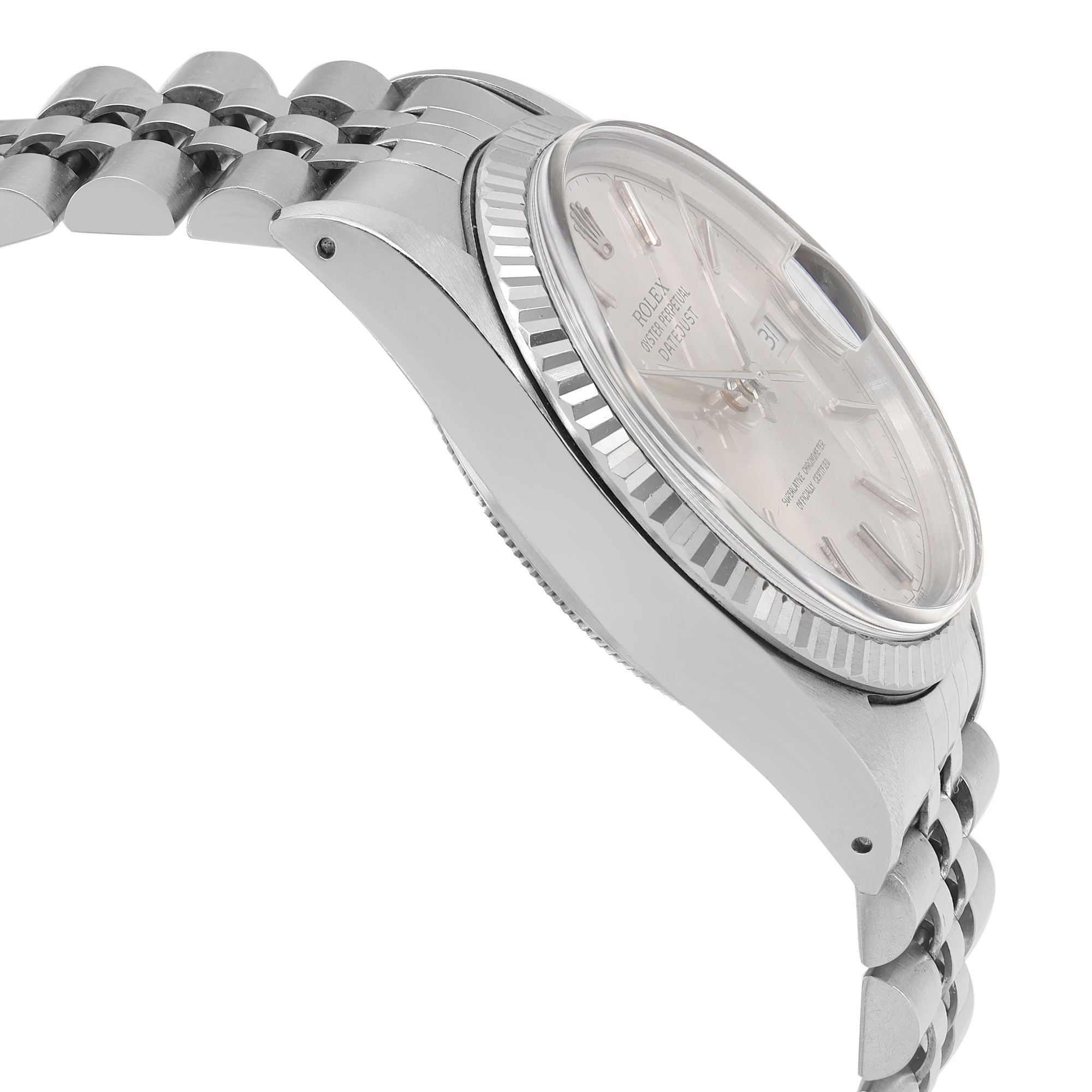 Rolex Datejust 36mm Jubilee Stainless Steel Silver Dial Automatic Watch 16014