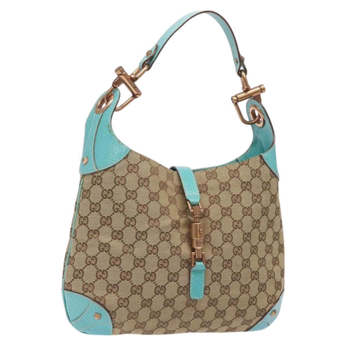 Gucci Jackie Gg Canvas Shoulder Bag Beige 120888 Auth