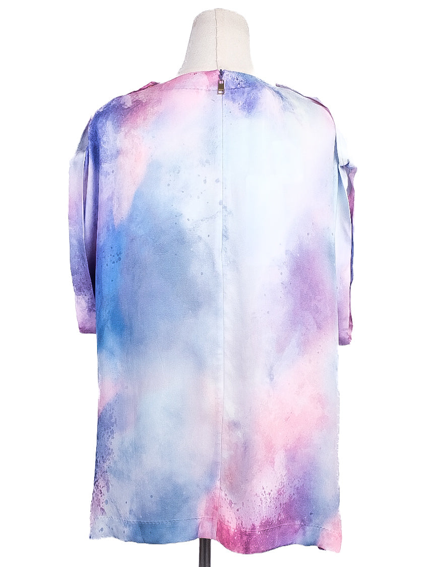 NEW Escada Black T-Shirt XL Colorful Floral Design Cotton