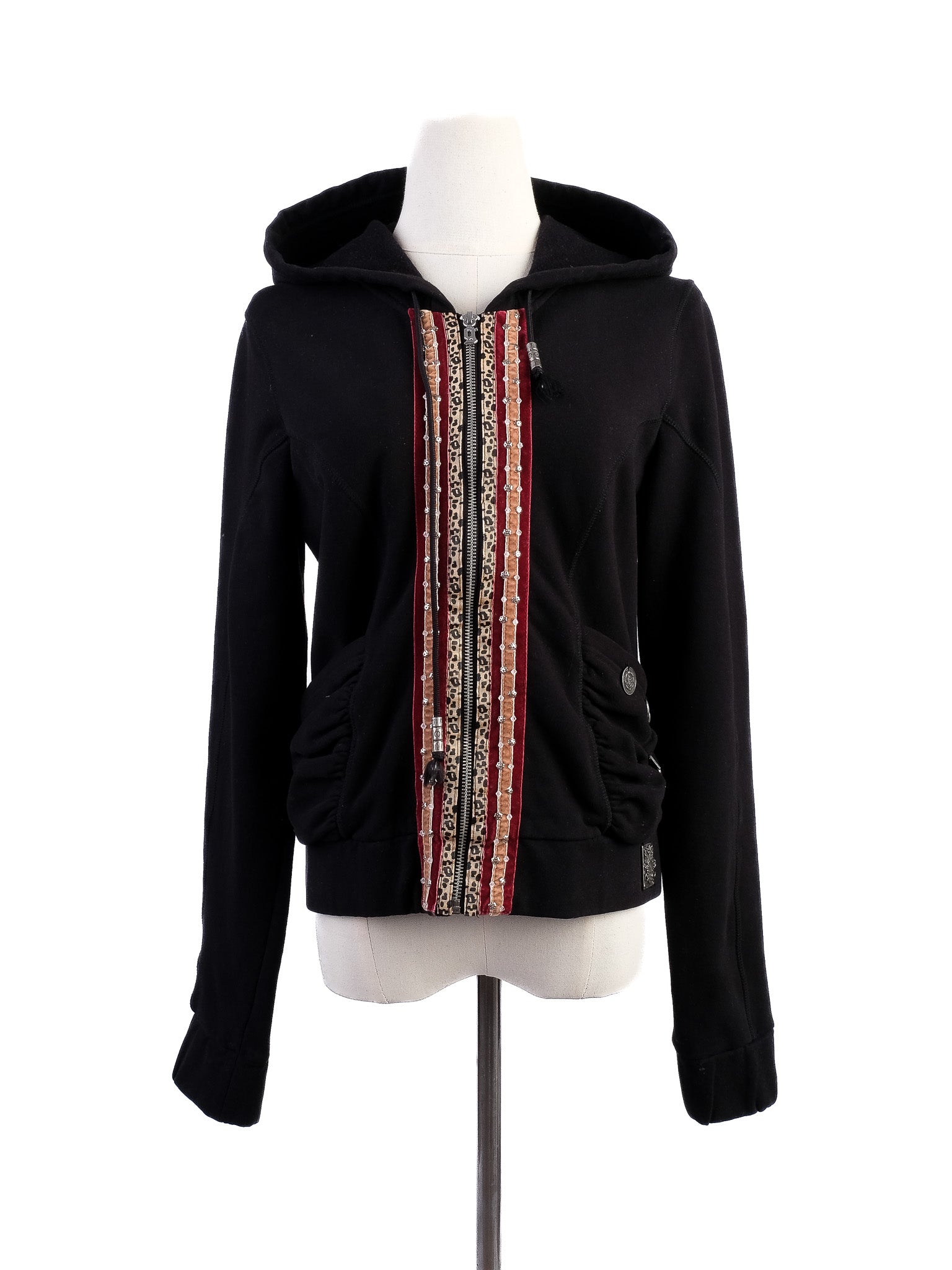 Excellent John Galliano Black Cotton Hoodie Size M with Unique Design