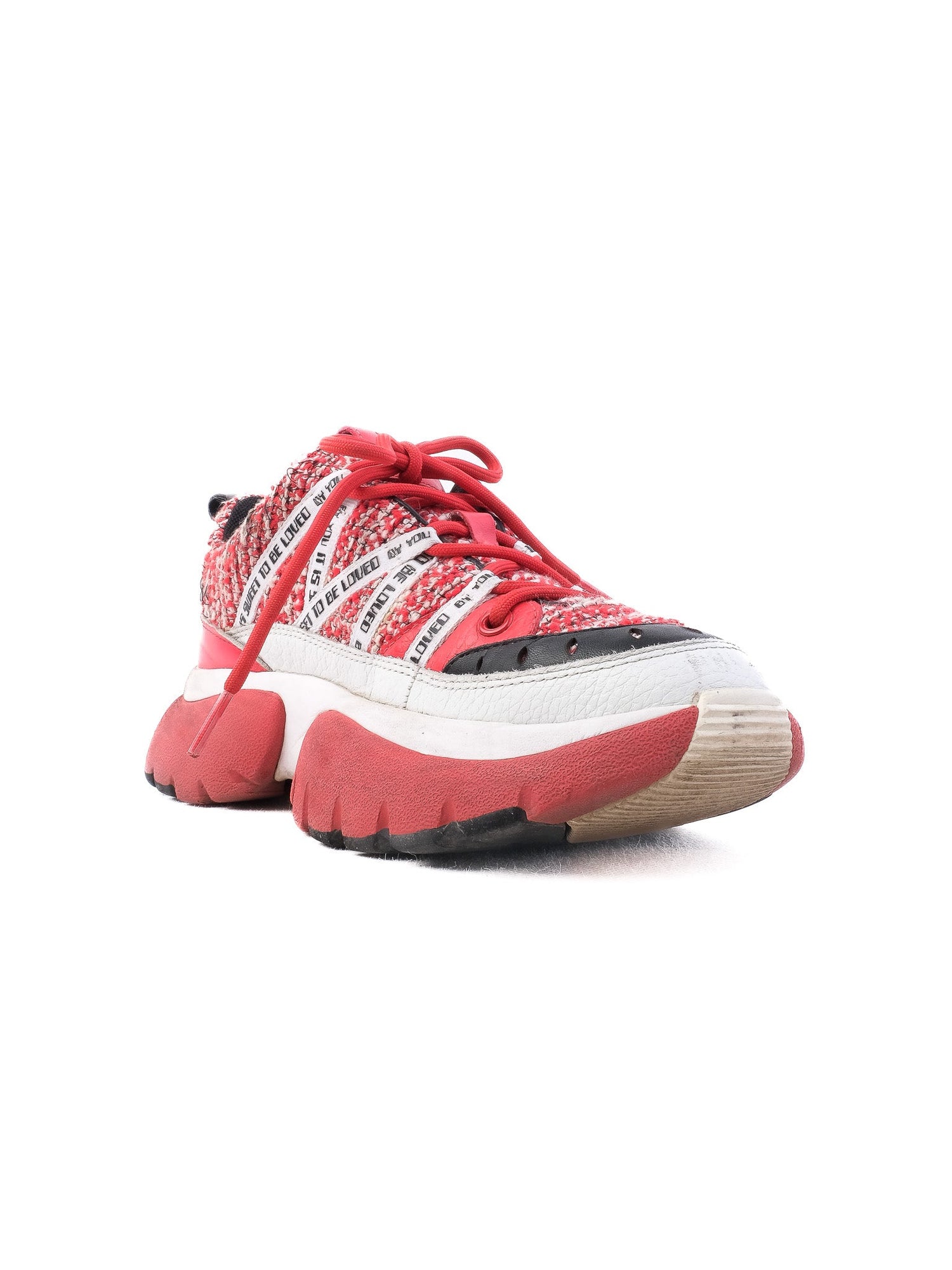 Excellent Maje Red and White Chunky Sneakers Women&