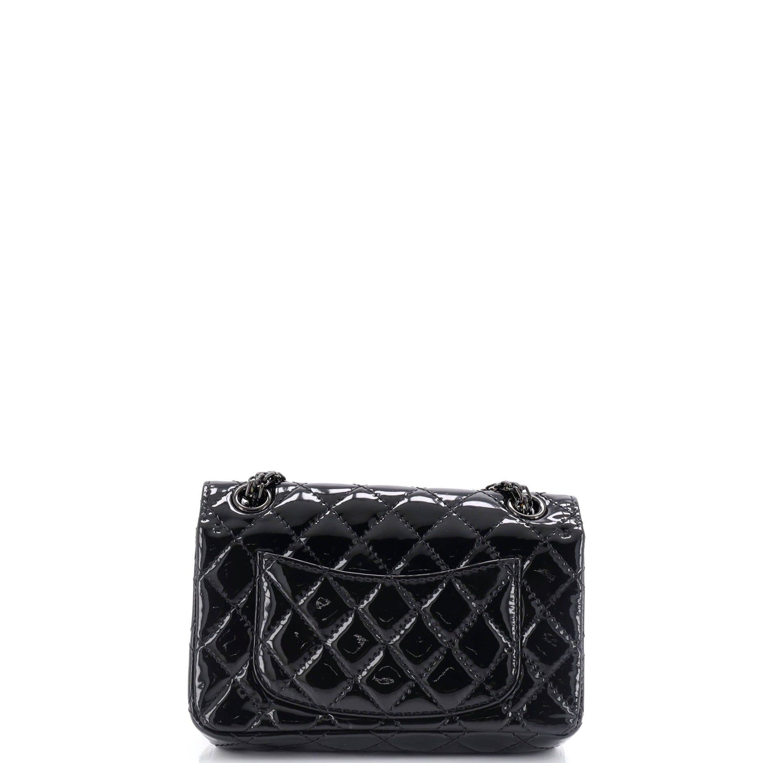 Chanel So Black Reissue 2.55 Flap Bag Quilted Patent Mini