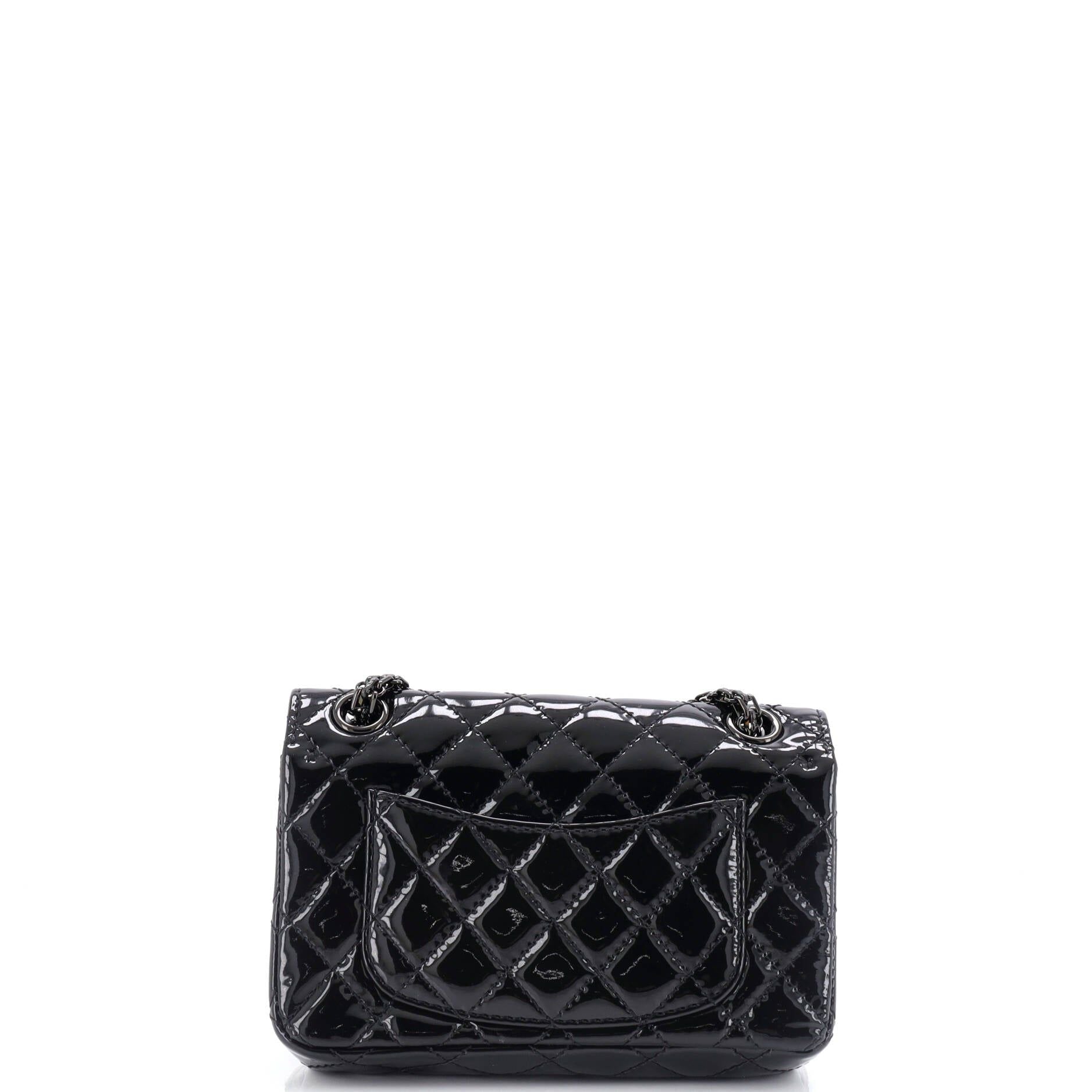 Chanel So Black Reissue 2.55 Flap Bag Quilted Patent Mini
