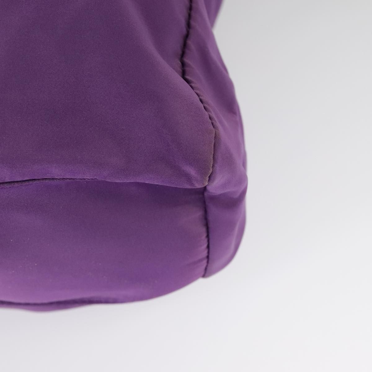 Prada Tote Bag Nylon Purple Gold Auth