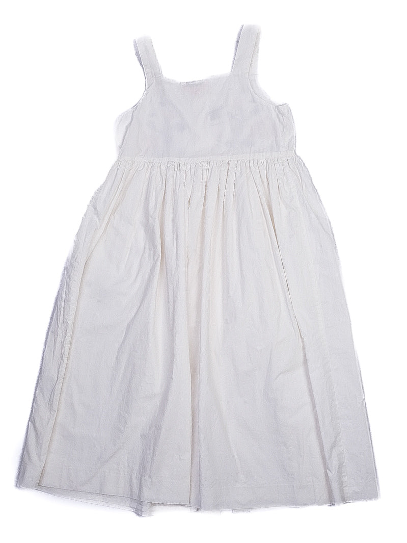 Bonpoint Excellent Condition White Flannel Dress Size 12 with Floral Embroidery