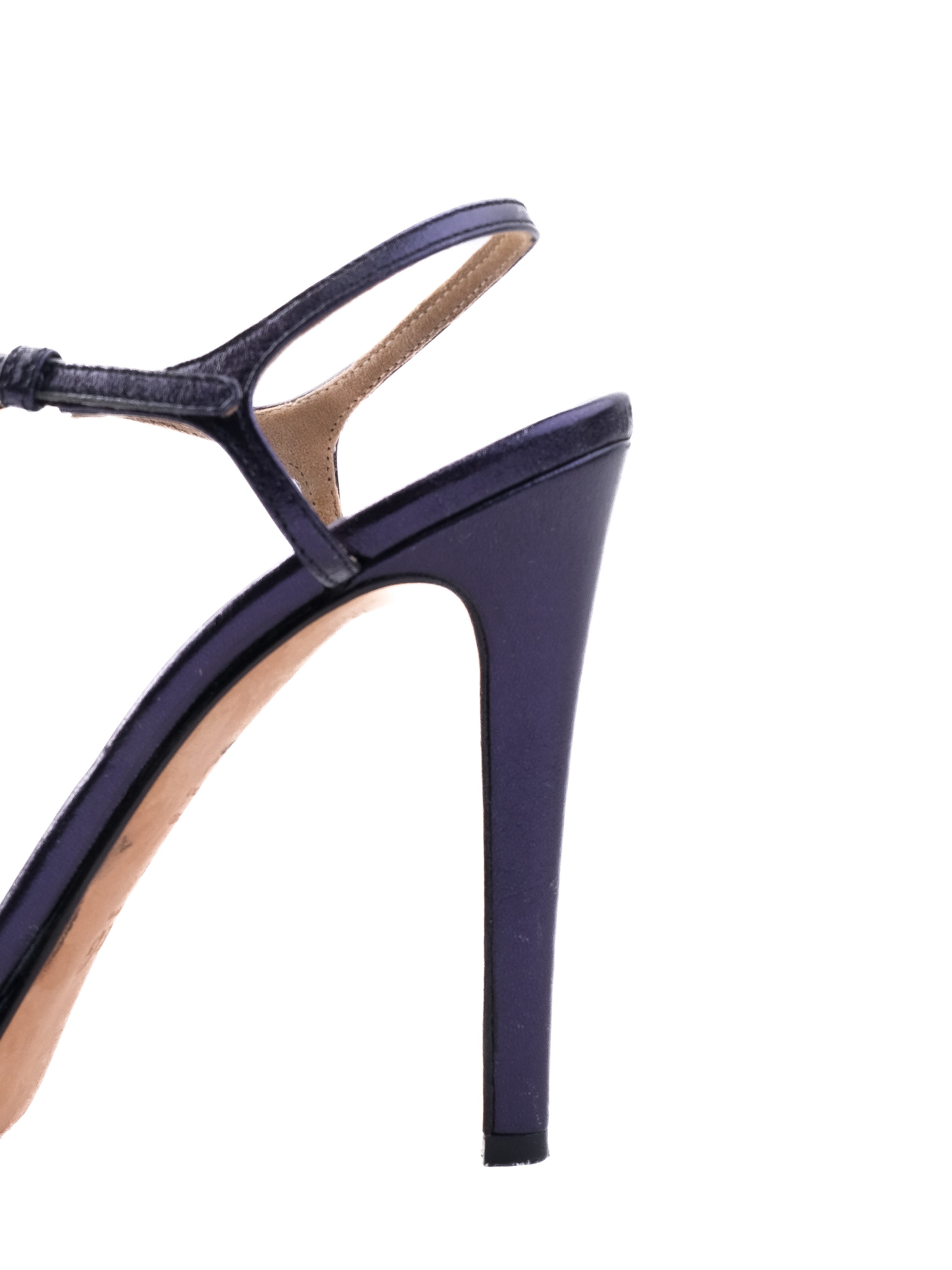 Excellent Dolce Gabbana Blue Leather High-Heeled Sandals Size N/A