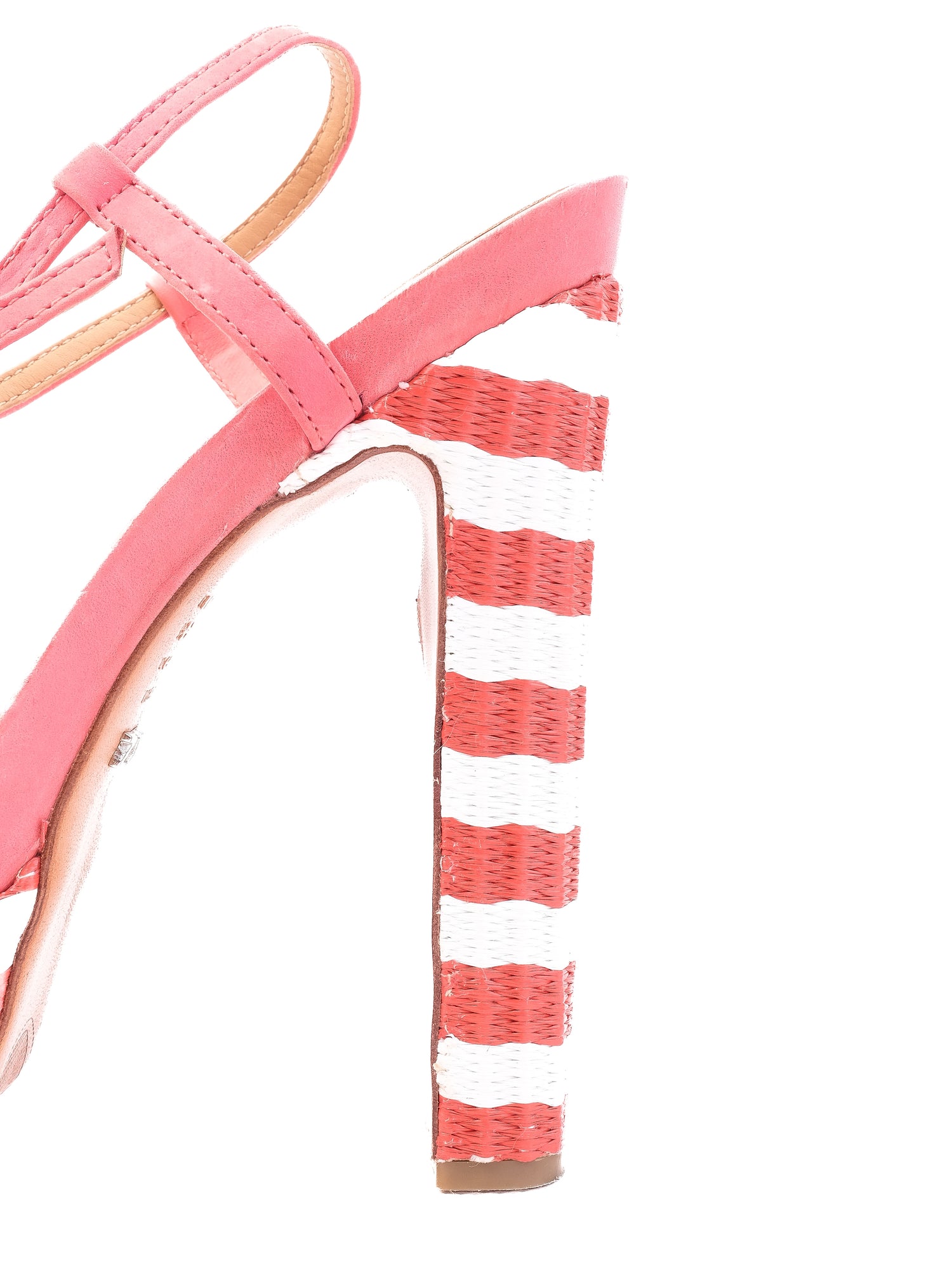 Excellent Schutz Pink Leather High-Heeled Platform Sandals Size 36