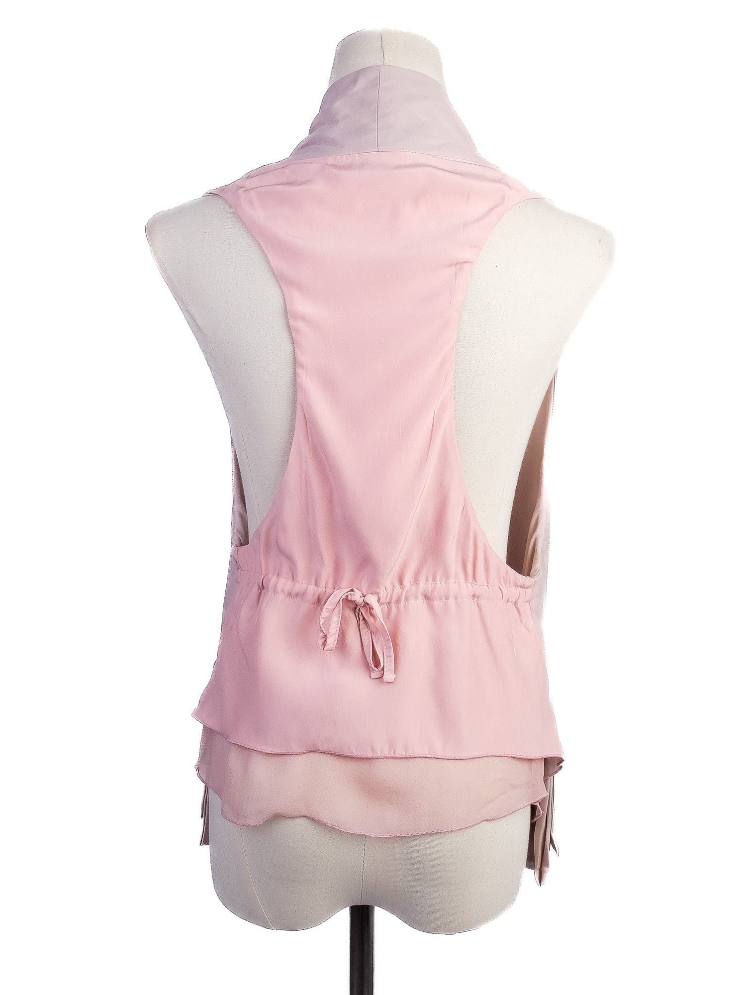 Excellent Antonio Marras Pink Silk Vest Size S with Shawl Collar