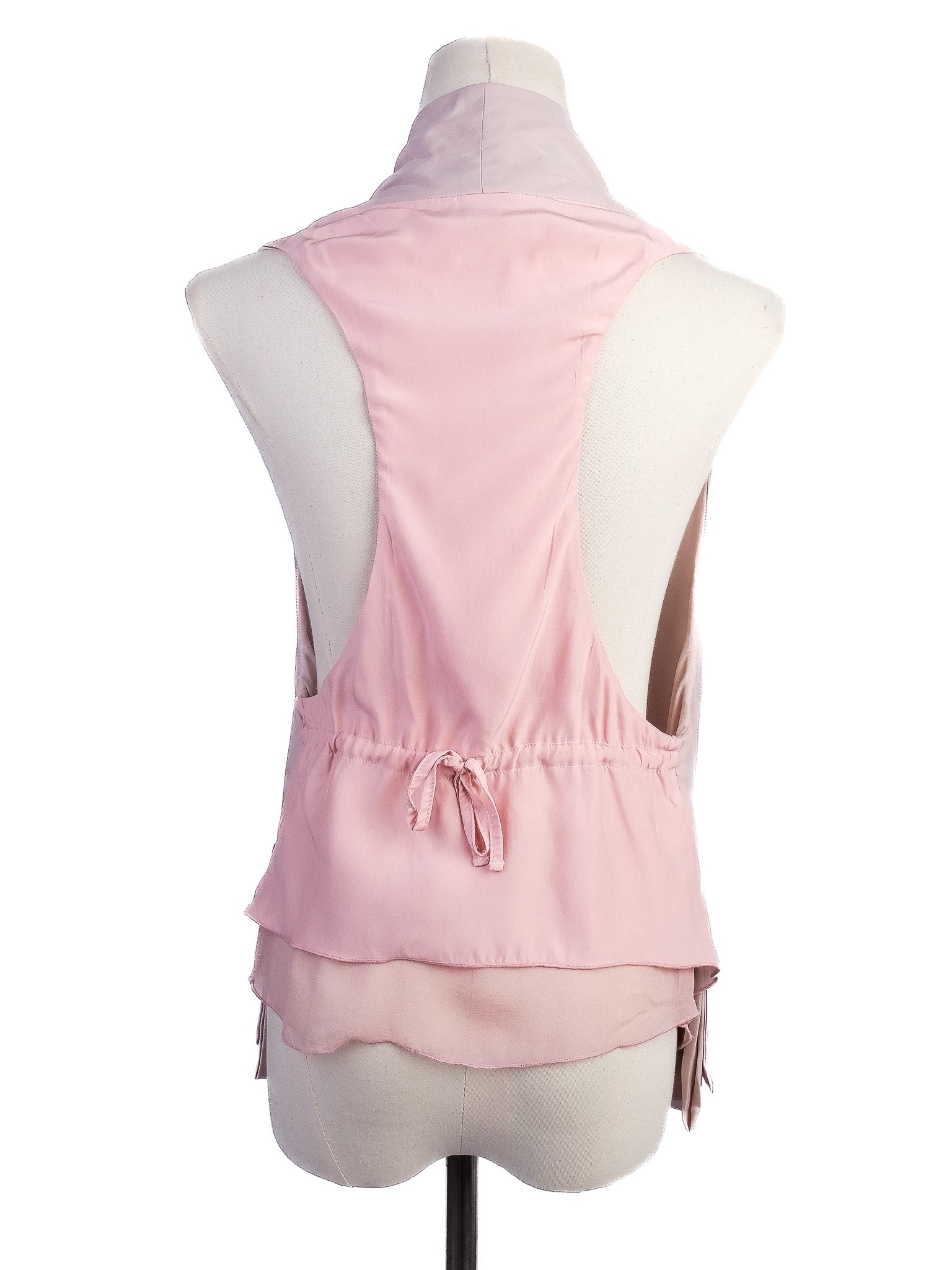 Excellent Antonio Marras Pink Silk Vest Size S with Shawl Collar