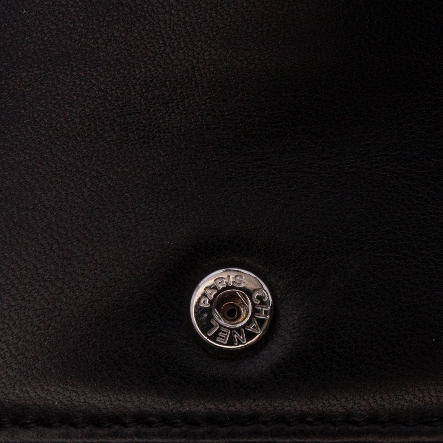 Chanel CC Embossed Lambskin Wallet On Chain Black