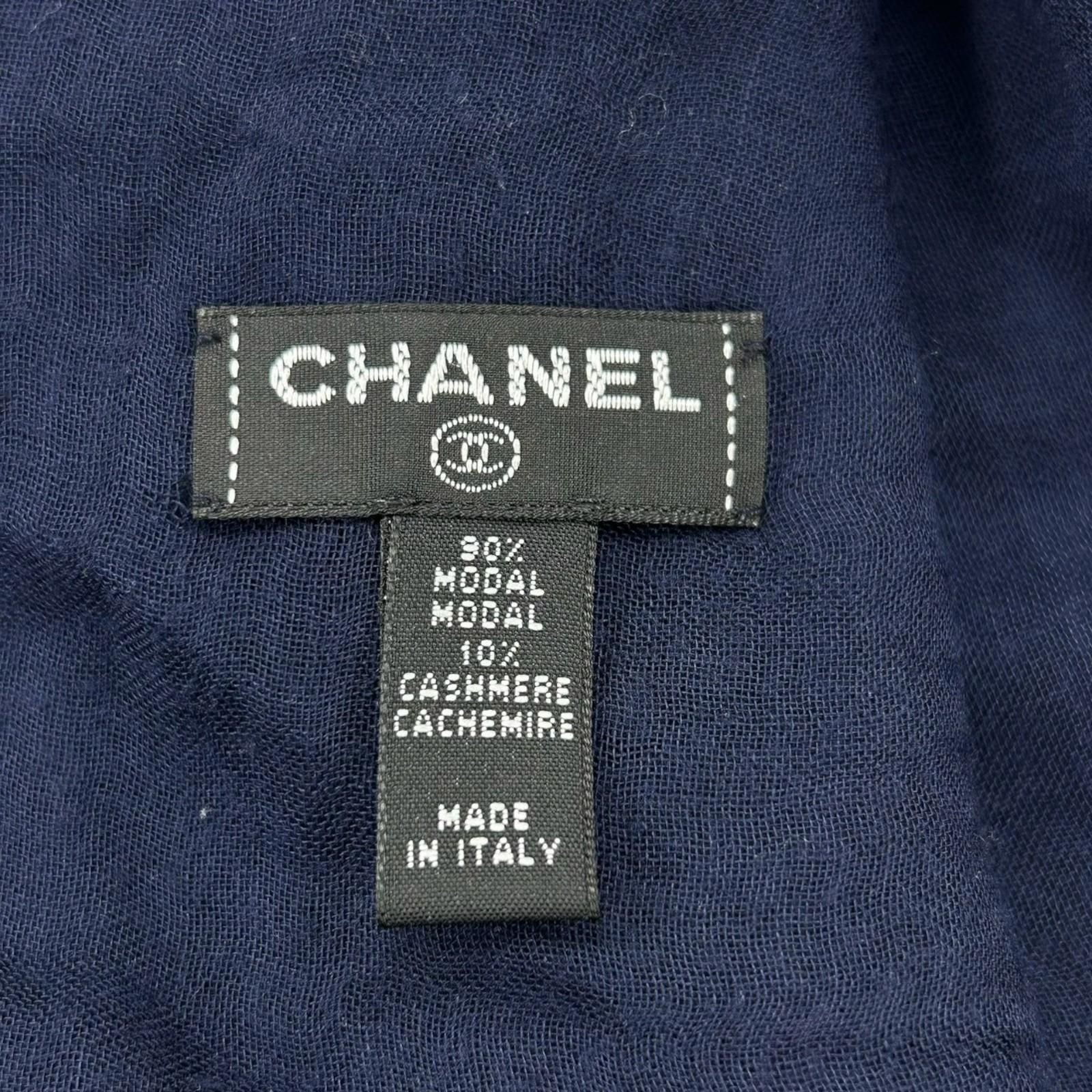 Chanel Wool Cashmere Scarf Blue
