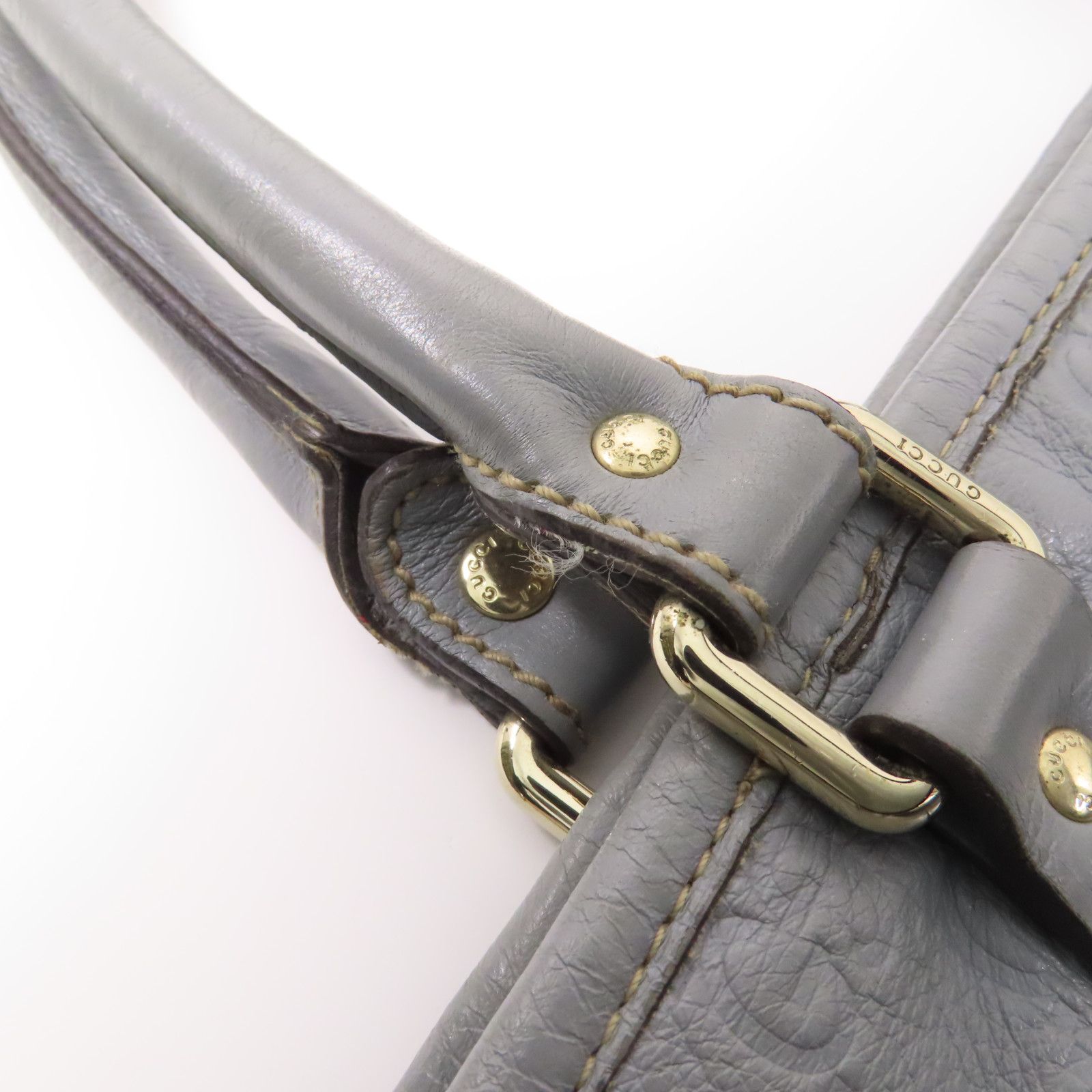 Gucci Cowhide Leather Tote Bag Gray Calfskin (cowhide) 201482