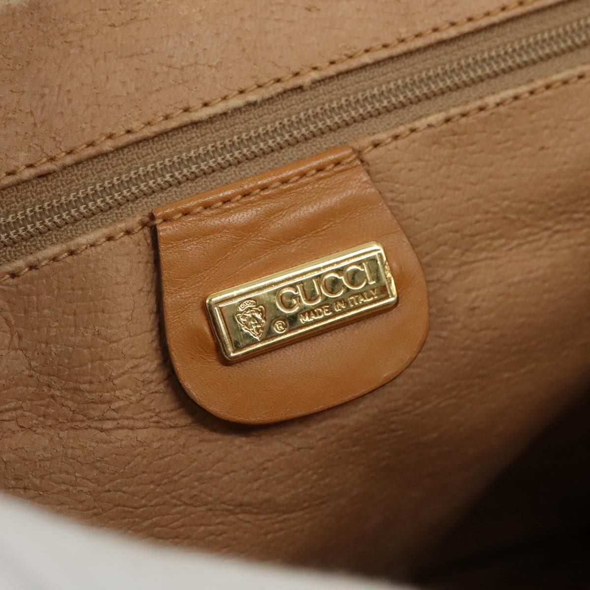 Gucci Micro Gg Supreme Shoulder Bag Pvc Beige Auth