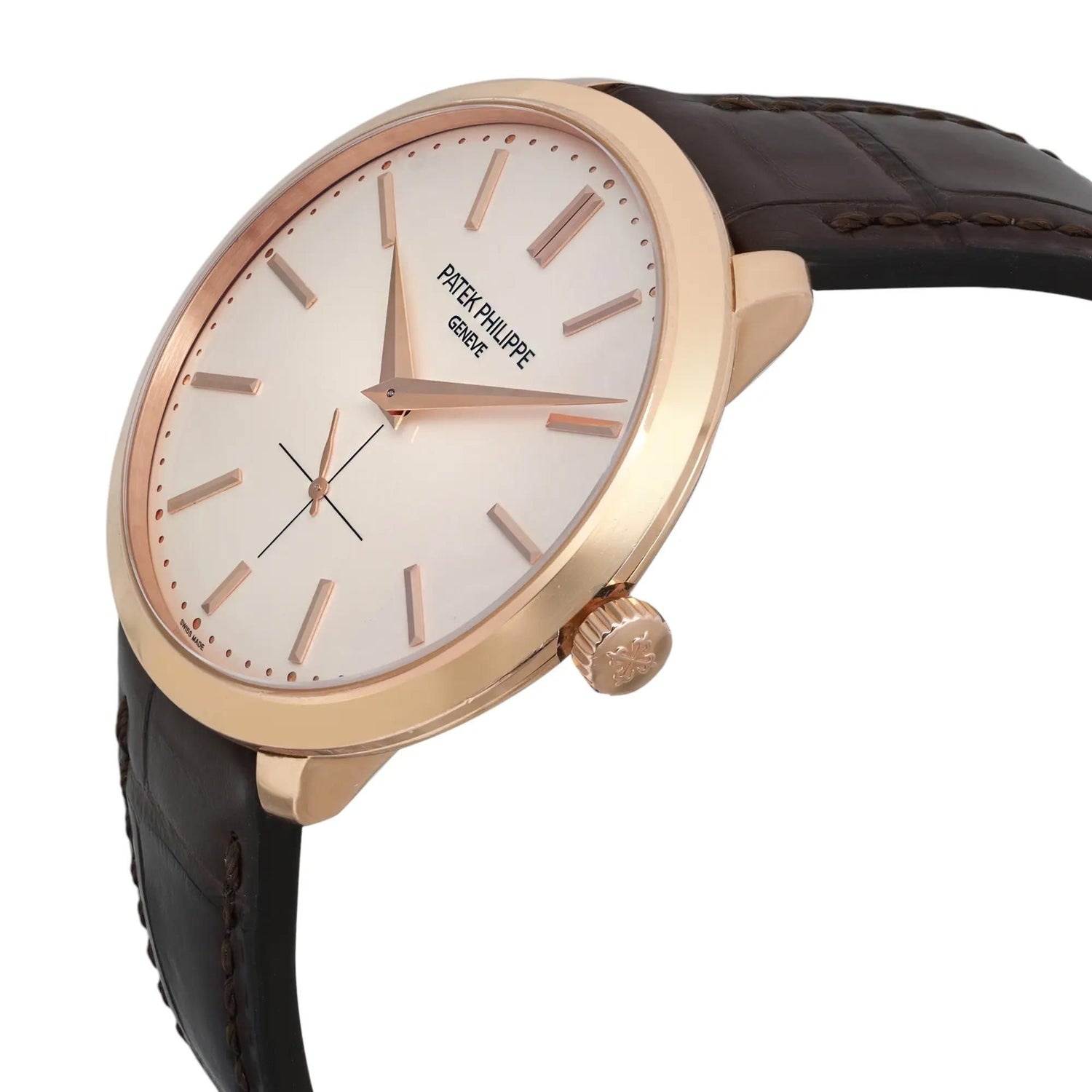 Patek Philippe Calatrava 18k Rose Gold Cream Dial Hand Wind Men Watch 5123R-001