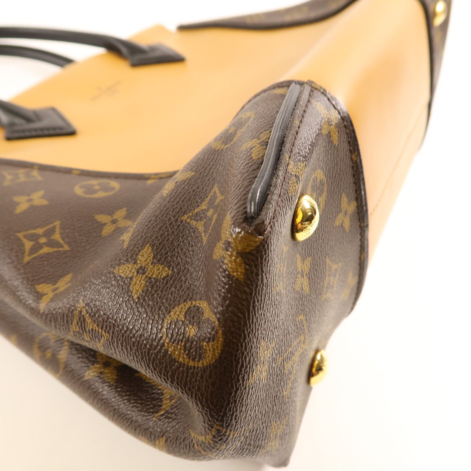 Louis Vuitton Cowhide Leather/monogram Tote W Pm Kinpaku Bag