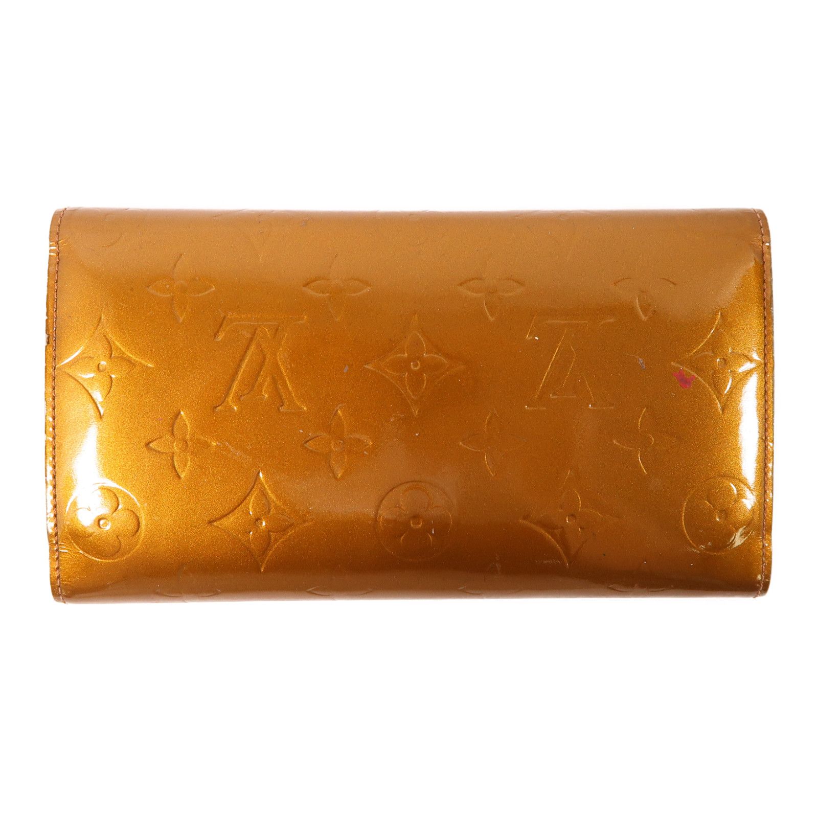 Louis Vuitton Vernis Long Wallet ____ Color Brown Double Sided Long Wallet M 65107