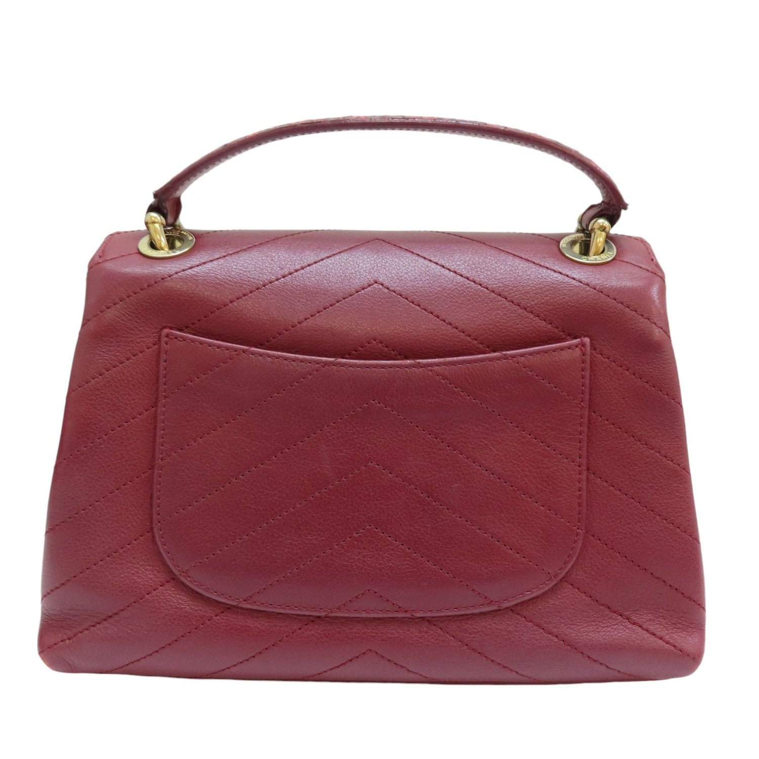 Chanel Small Chevron Chic Top Handle Flap, Calfskin Stitched