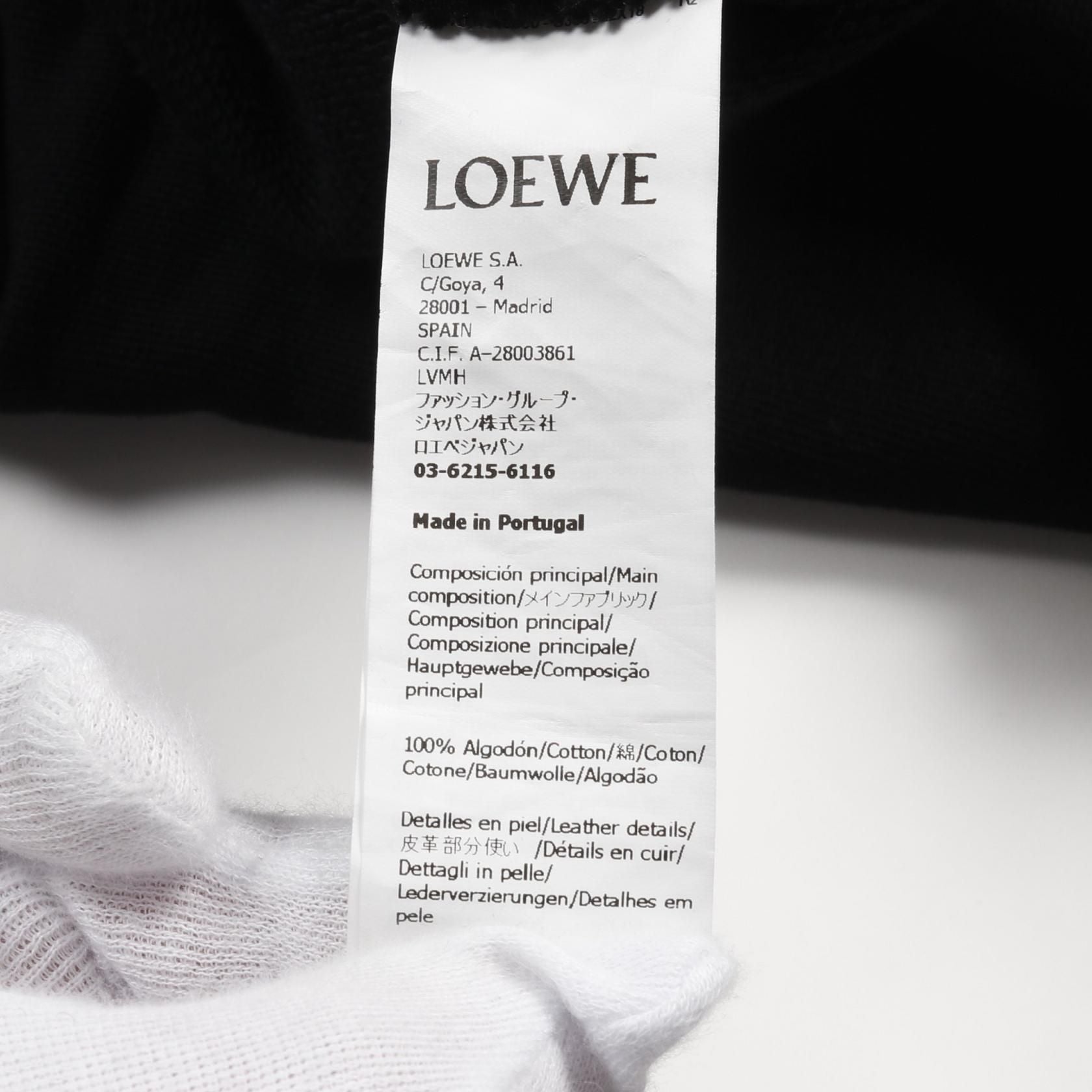 Loewe Anagram Cropped Hoodie Xs S 359y 22x 18 Cotton Black