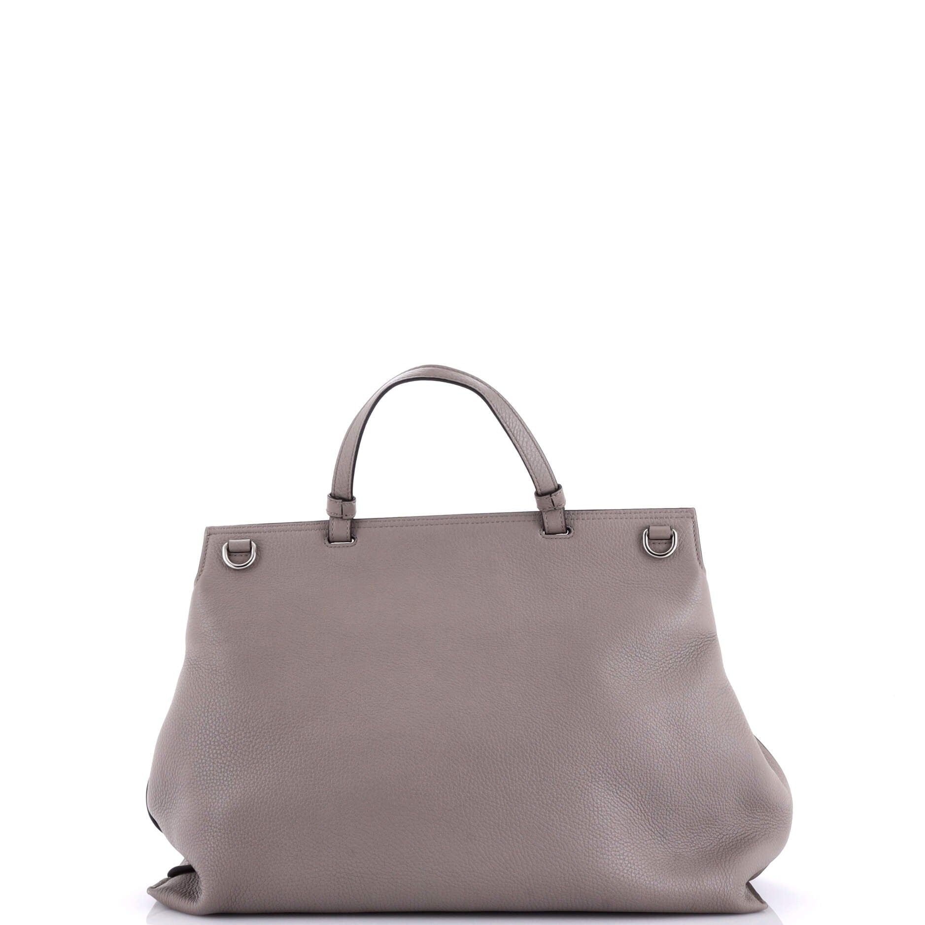 Gucci Bamboo Daily Top Handle Bag Leather Large