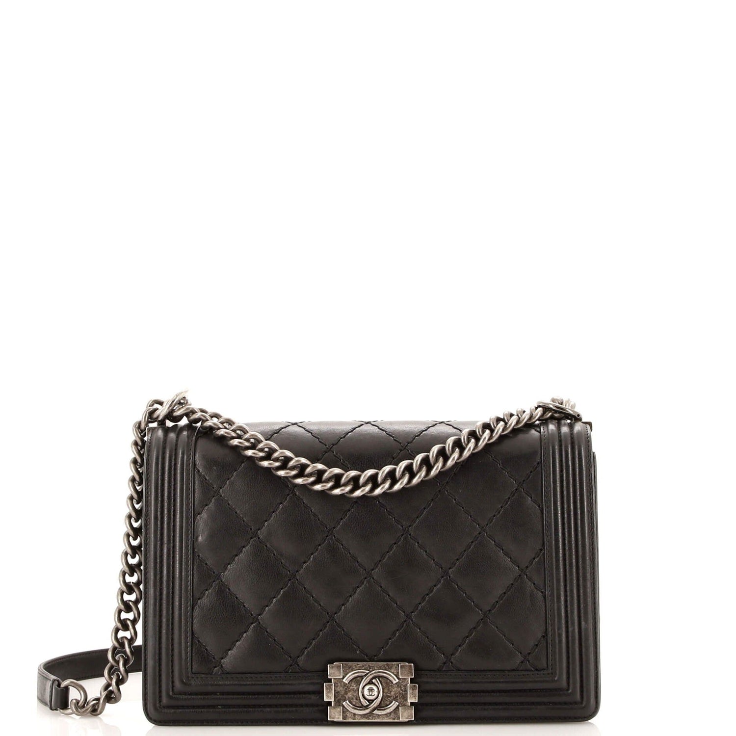 Chanel Stitch Boy Flap Bag Quilted Calfskin New Medium