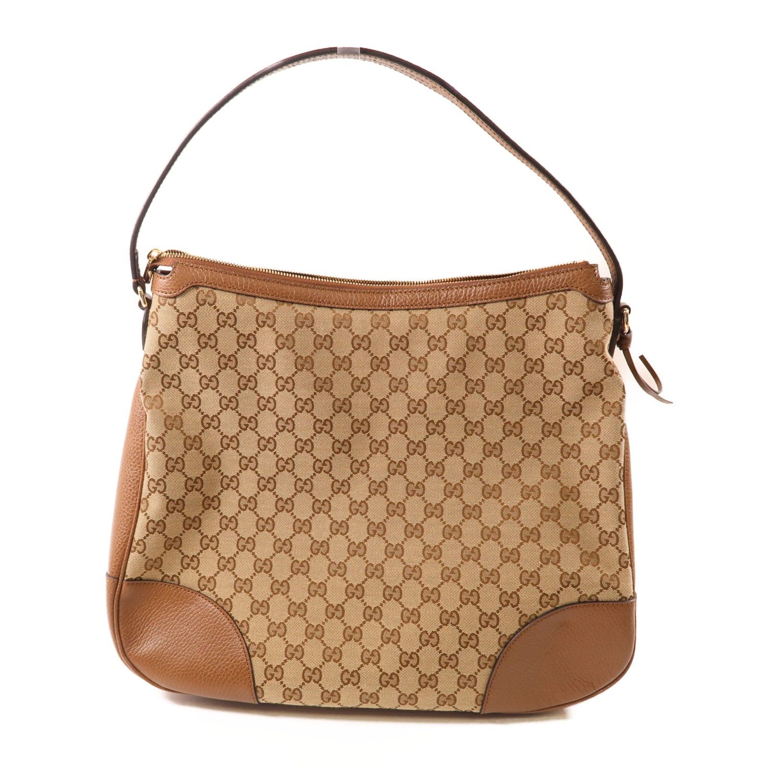 Gucci Canvas Bree Micro Hobo Gold Shoulder Bag Brown Gg Canvas 449244