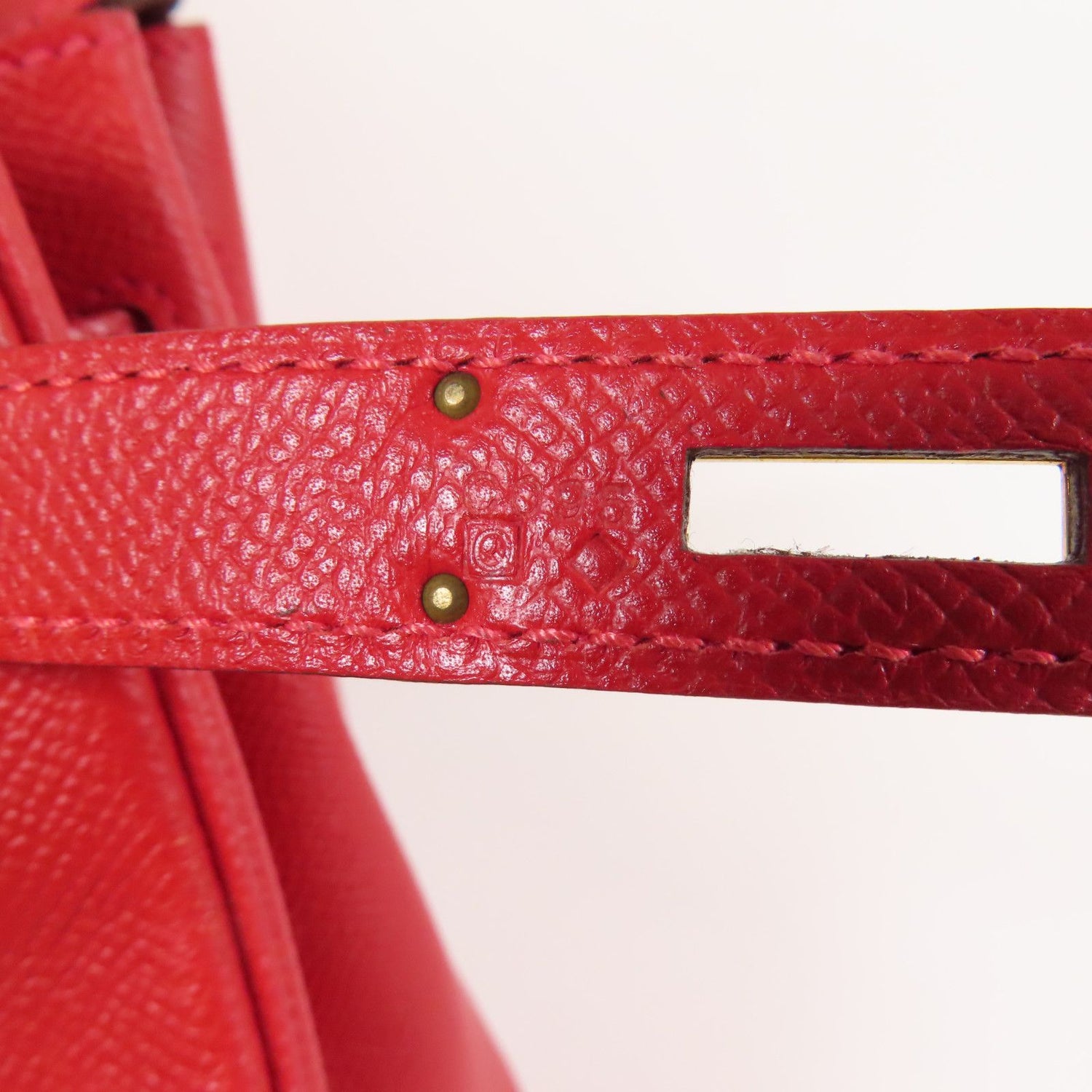 Hermes Epsom Leather Birkin 30 Gold Handmade Bag Rouge Casaque Handbag Red Rouge Casaque Epsom Calfskin (cowhide) _