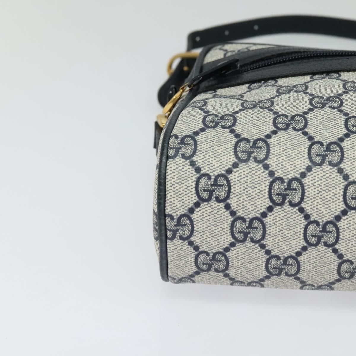 Gucci Gg Supreme Sherry Line Shoulder Bag Pvc Navy Gold 98 02 004 Auth
