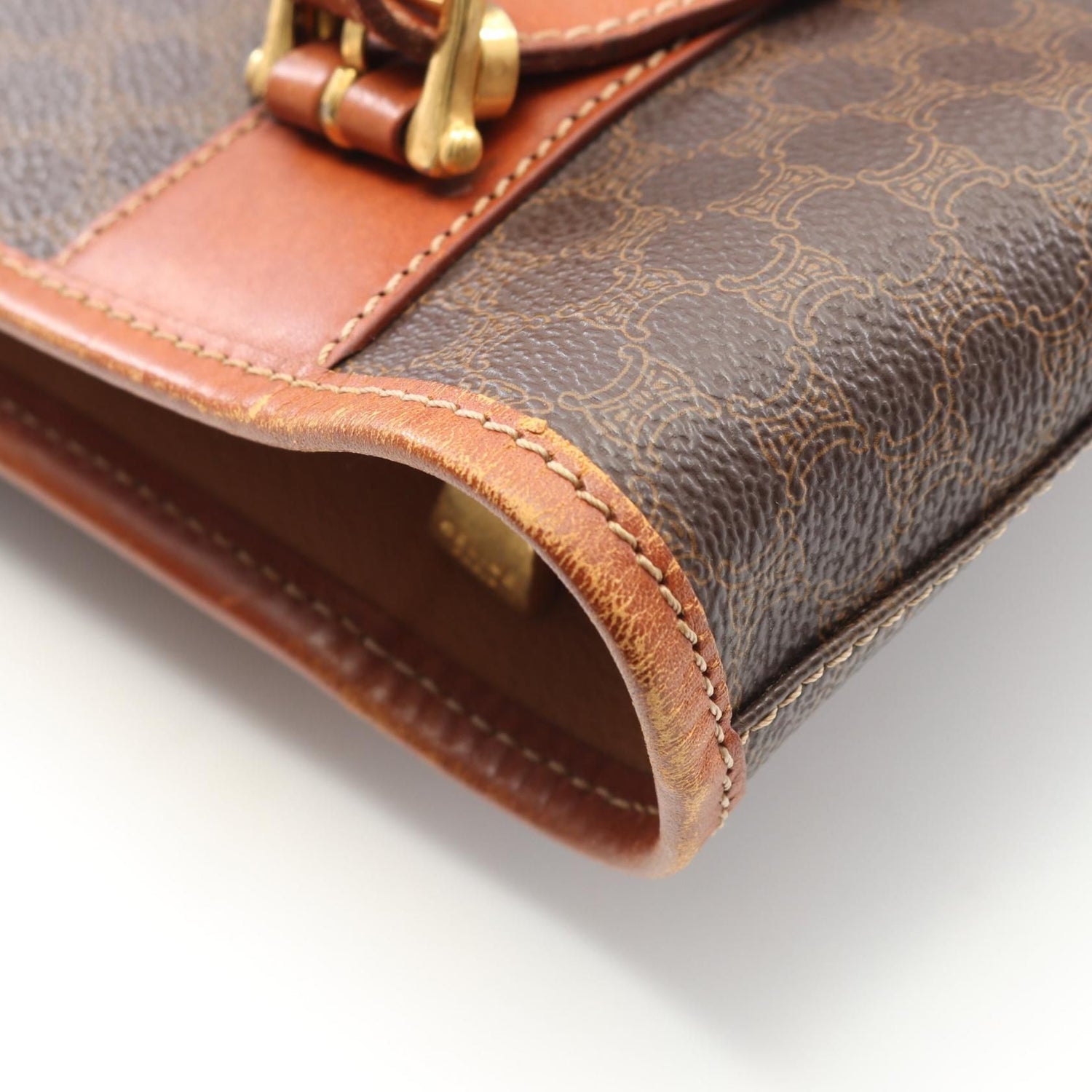 Celine Macadam Tote Bag Brown Pvc Coated Canvas Mc 97/2