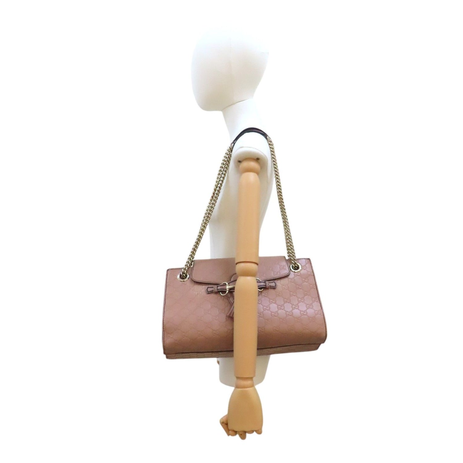 Gucci Guccissima Emily Shoulder Bag Calfskin Pink 295403
