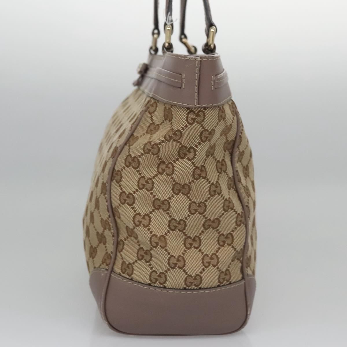 Gucci Gg Canvas Tote Bag Beige Gold 257061 Auth