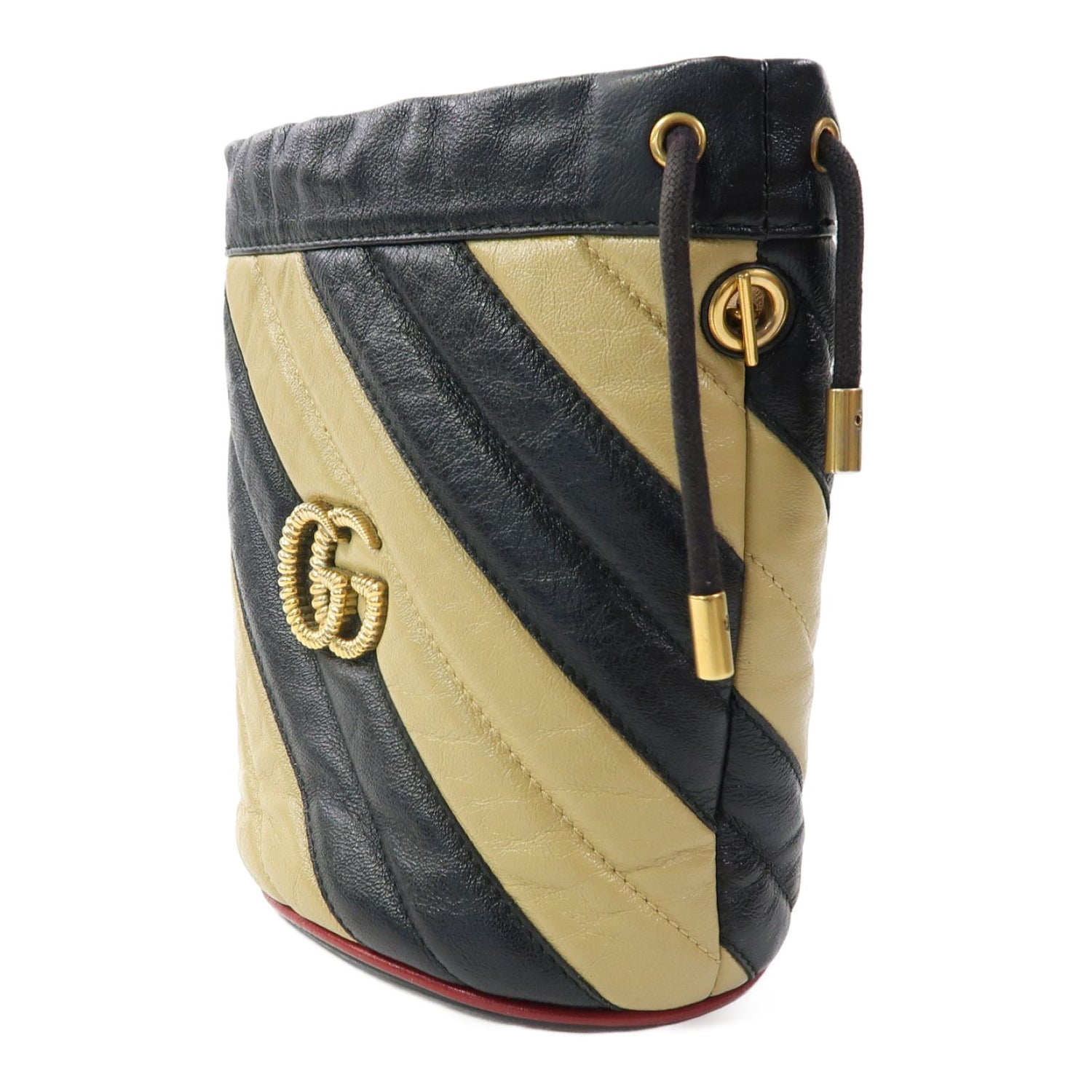 Gucci Cowhide Leather Gg Marmont Gold Crossbody Back Bag Black/black Color Shoulder Ba