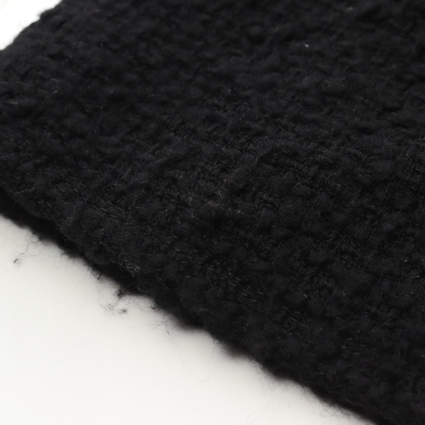 Chanel Black Coco Mark Button Tweed Skirt Wool Acrylic/nylon P 46660v 28631